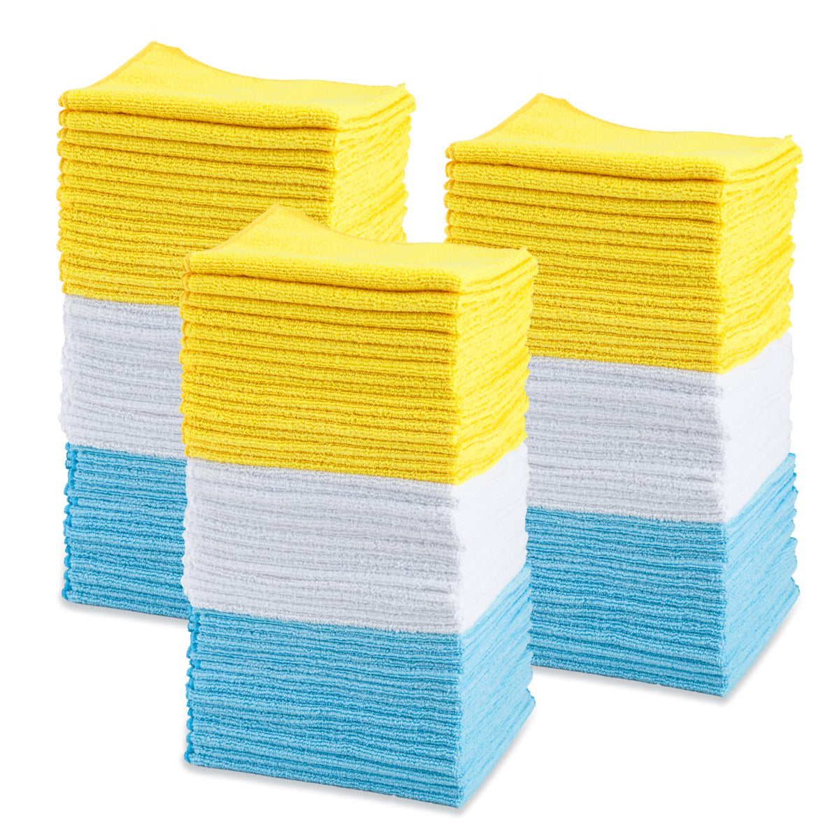 Amazon Basics Microfiber Cleaning Cloths, 40.6cm x 30.5cm, 144-Pack, Multicolor - CW190423B