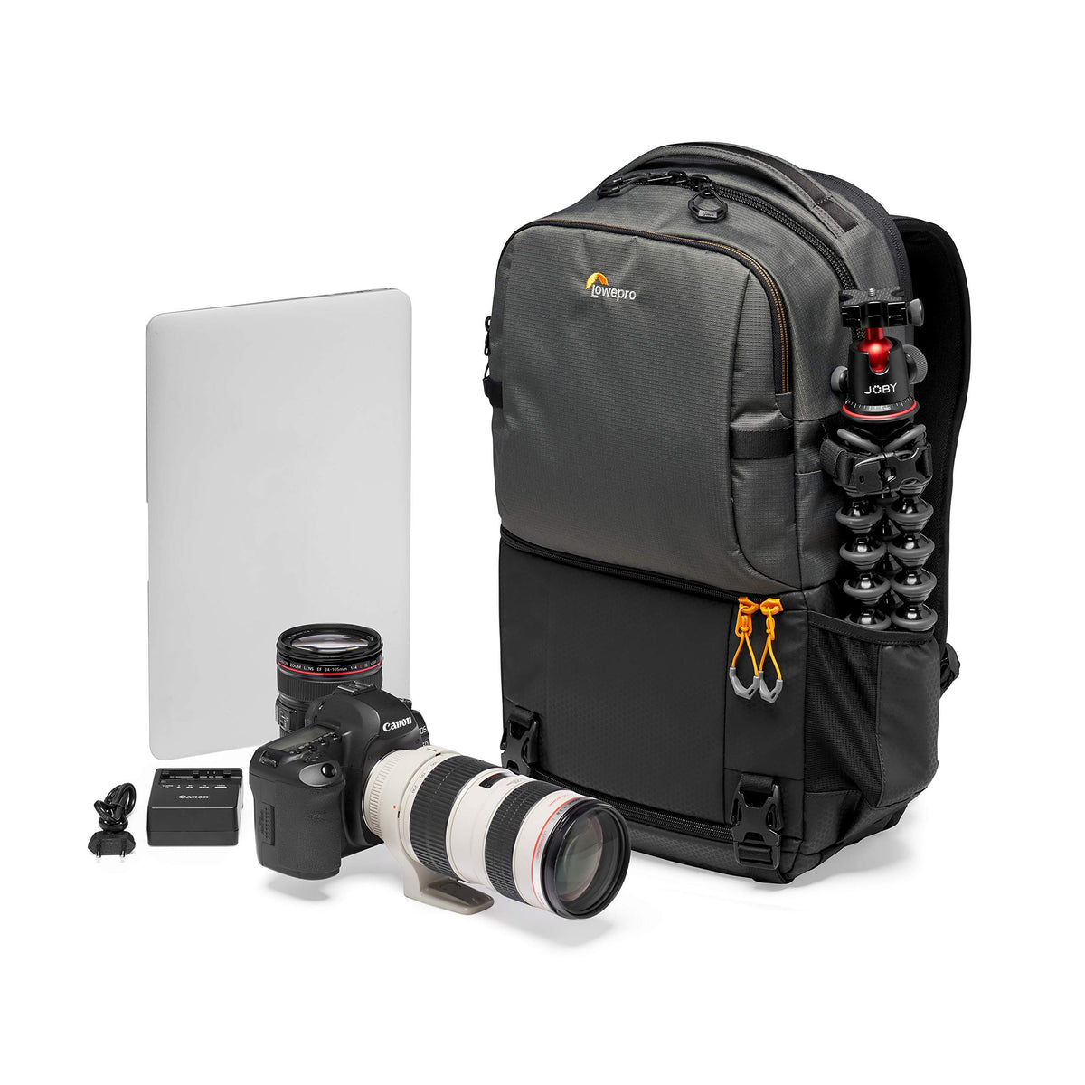 Lowepro Fastpack BP 250 AW III Rucsac pentru cameră - Geantă foto/rucsac foto pentru camere mirrorless și DSLR precum Nikon D850, 300D, cu acces prin QuickDoor, compartiment pentru laptop de 13 inci, Ripstop, Gri - LP37332-PWW