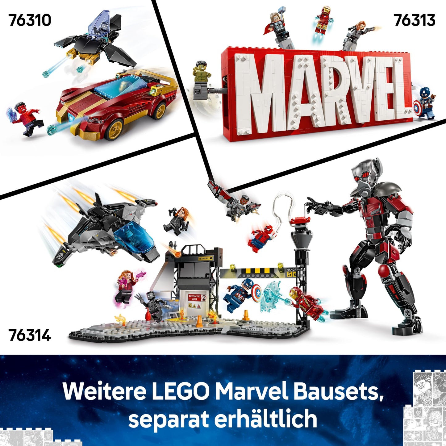 LEGO | Marvel Iron Man Mech vs. Ultron - Superhero Toy with 2 Minifigures - Action Figure with Movable Arms, Legs & Fingers - Gift for Boys and Girls Ages 6 and Up 76307