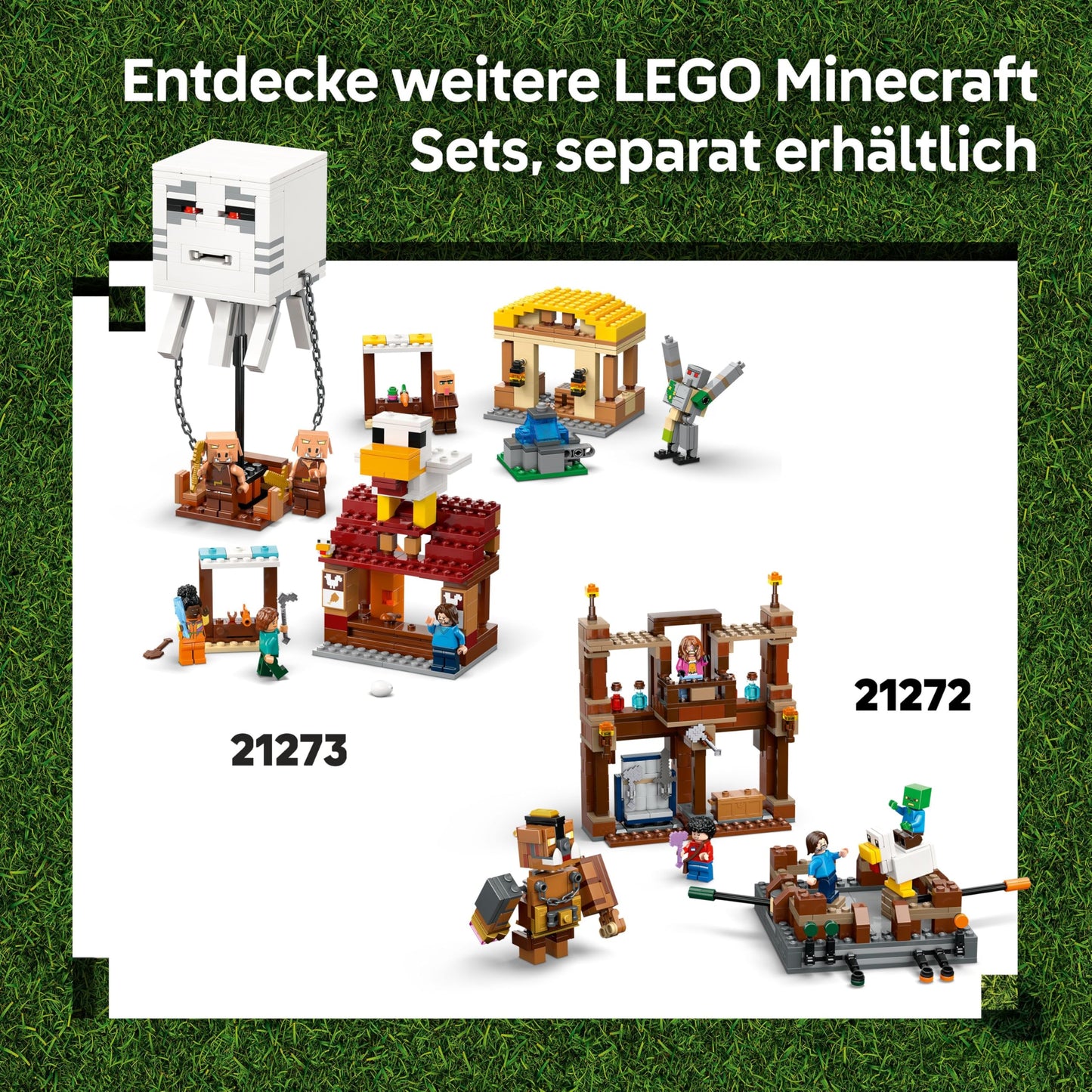 LEGO Minecraft forest estate with boxing ring - interactive gaming toy - baby zombie, Steve, Garret and Henry minifigures - gamer gift for boys, girls and video game fans aged 10 and over - 21272