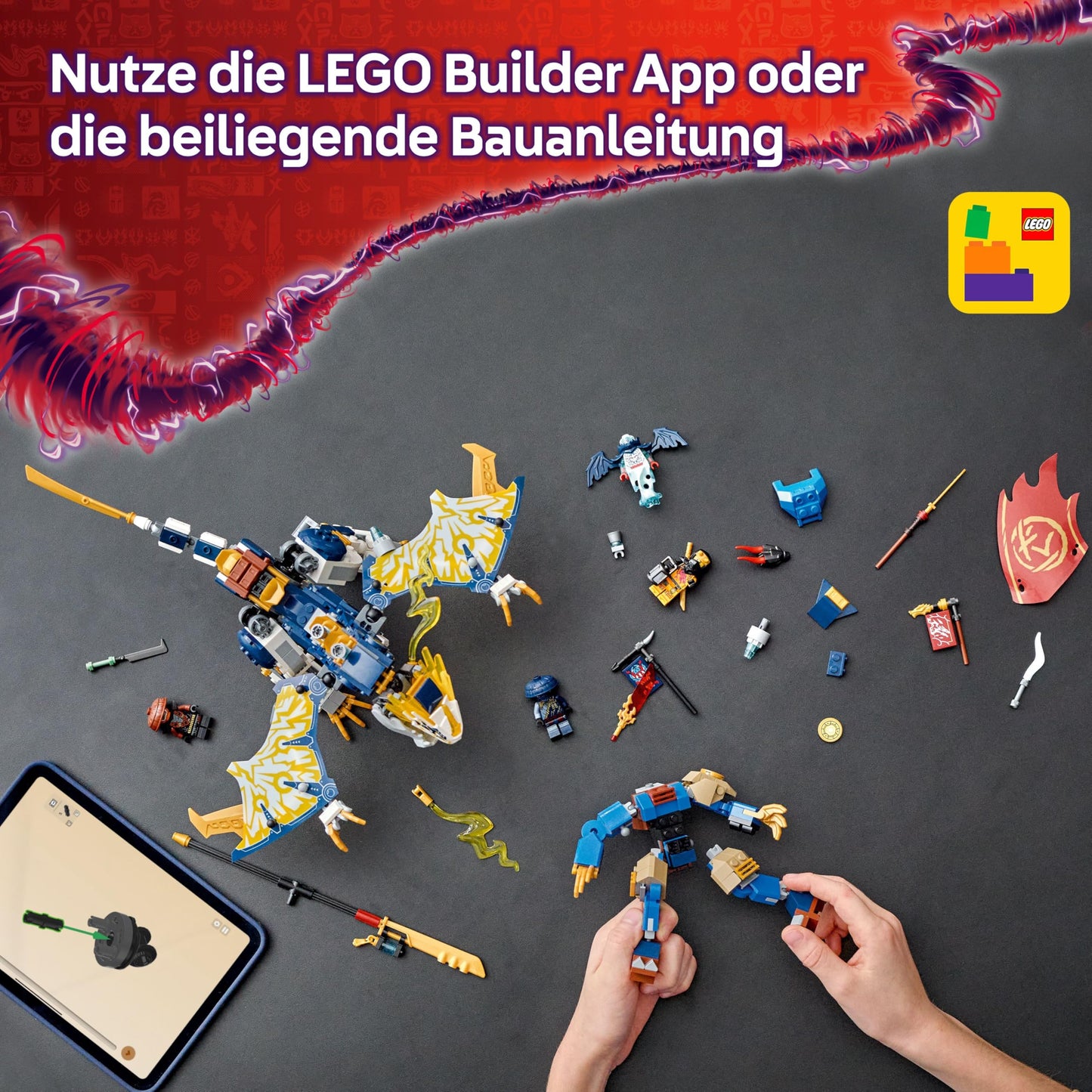 LEGO NINJAGO Rogues Mech Dragon Rider - Ninja toy with dragon, 4 minifigures and equipment - gift idea for boys and fans of Rise of Dragons aged 8 and up - 71843