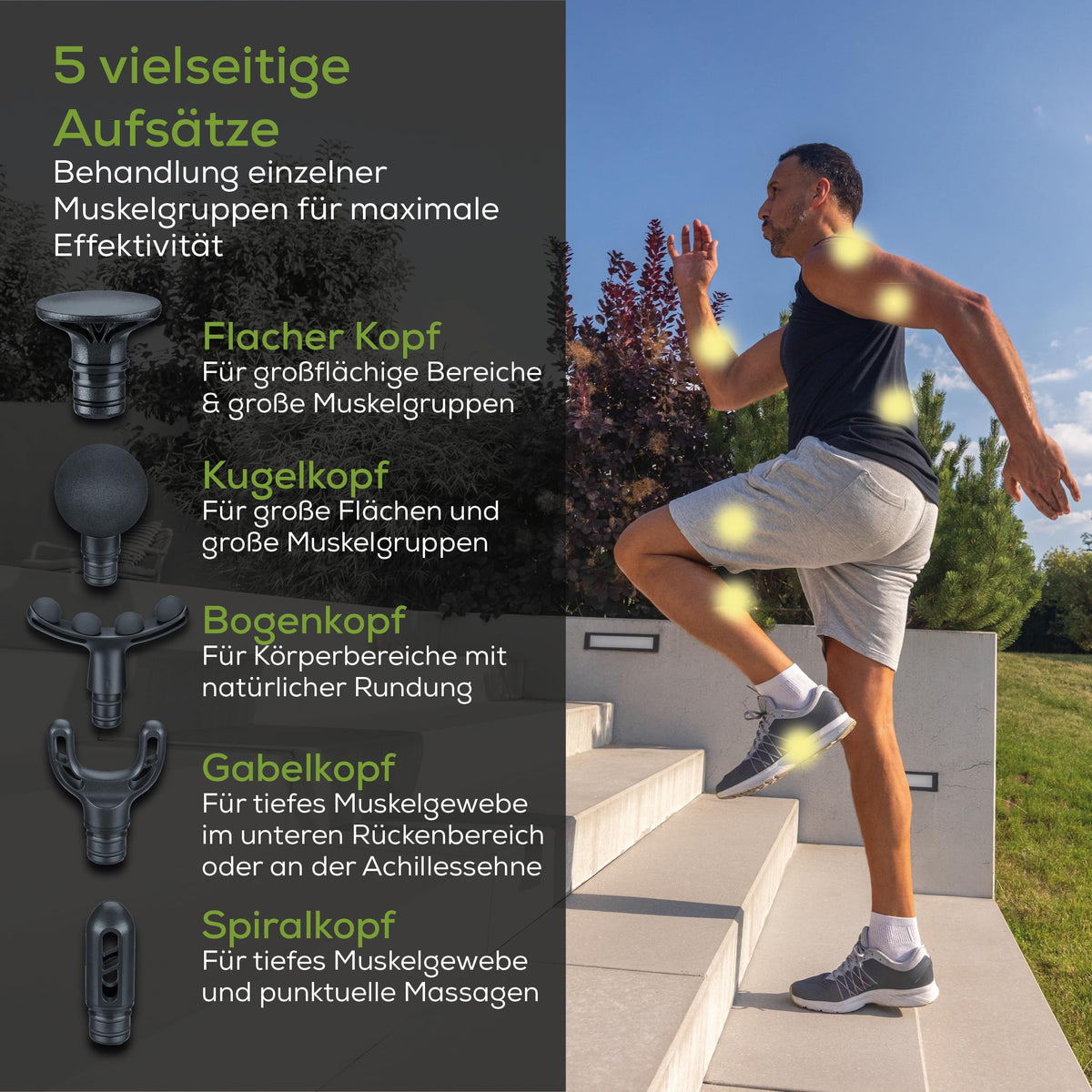 Beurer PowerReload compact Massagepistole, masaj profesional pentru puncte de trigger pentru relaxare și regenerare, dispozitiv puternic de masaj pentru mușchi cu 5 capete, 5 niveluri de intensitate, extrem de silențios. - 10638