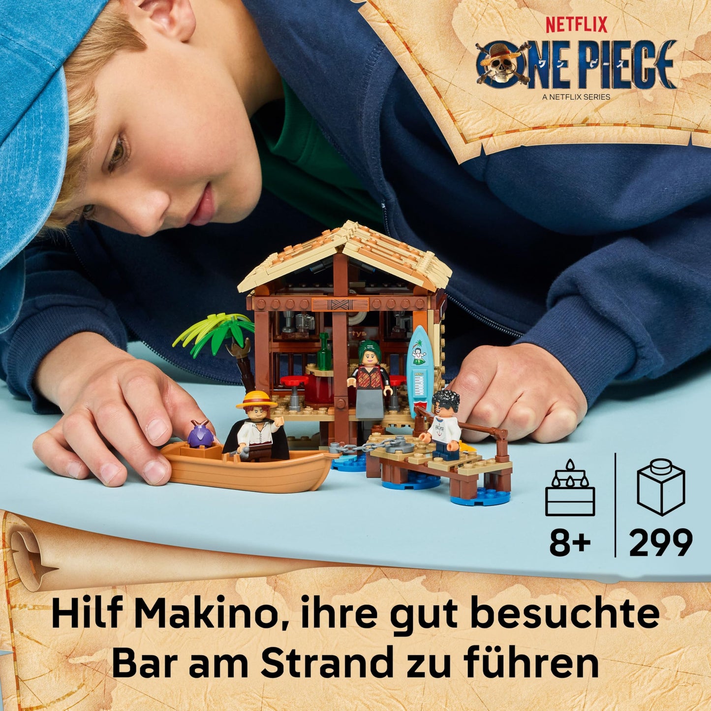 LEGO ONE PIECE Windmill Village Hut - toy with boat, boys Luffy, Shanks & Makino minifigures and accessories - including profile - anime gift for boys, girls & fans aged 8 and over - 75636