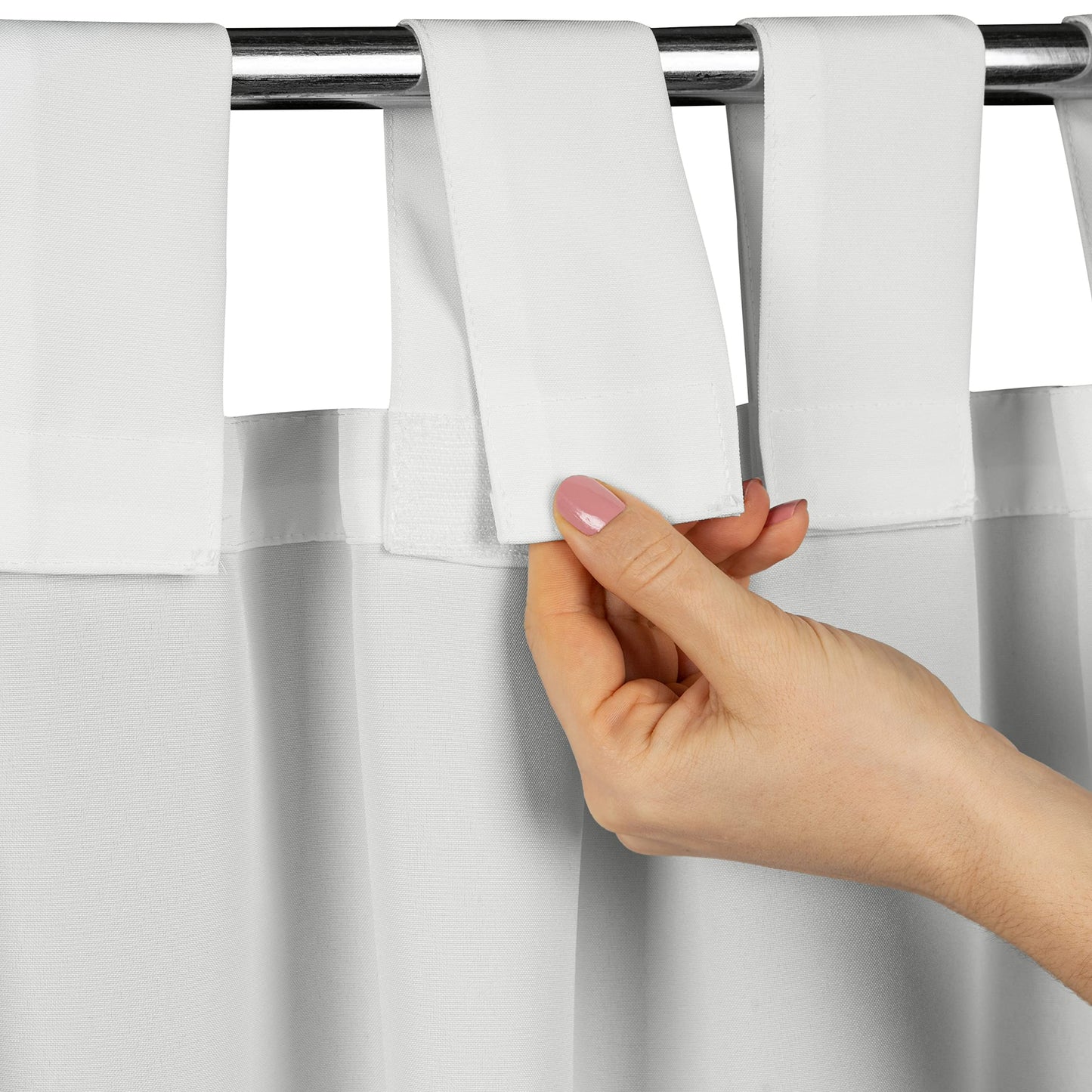 Eurofirany Garden Outdoor Curtain with Velcro Loops, 1 Piece, Opaque & Weatherproof, UV Protection, for Balcony Patio Pergola Gazebo, H200 x W155 cm, White - ZAS/GARDEN