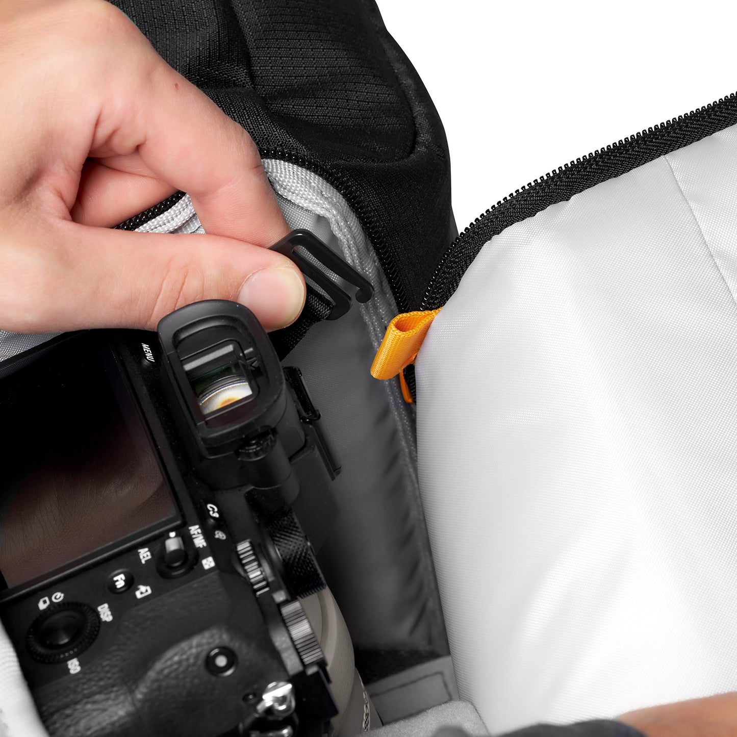 Lowepro Fastpack BP 250 AW III camera backpack - camera bag/photo backpack for mirrorless and DSLR cameras such as Nikon D850, 300D, with QuickDoor access, compartment for 13-inch laptop, ripstop, black - LP37333-PWW