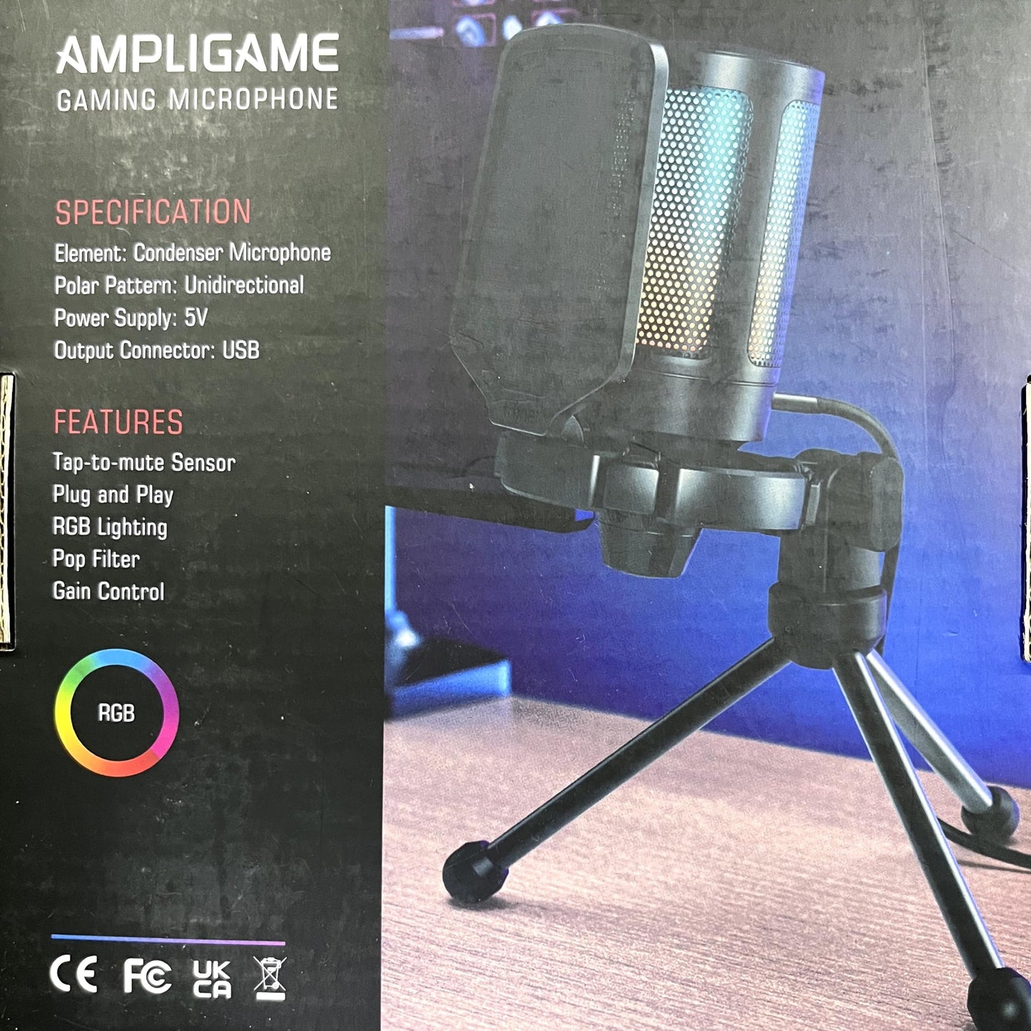 FIFINE Gaming Microphone PC, USB Microphone for PS4 PS5 Mac, with Microphone Stand, Mute Button, Pop Filter, Shock Mount, for Streaming Podcast Studio - 811666