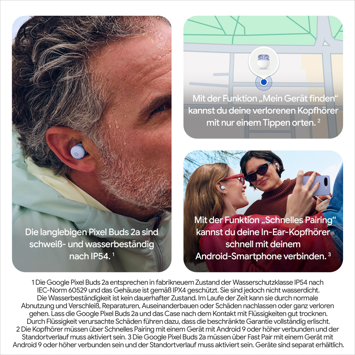Google Pixel Buds 2a – Wireless headphones with active noise cancellation – Lightweight and comfortable – Water-resistant – Bluetooth compatible – Berry - GA09845-EU