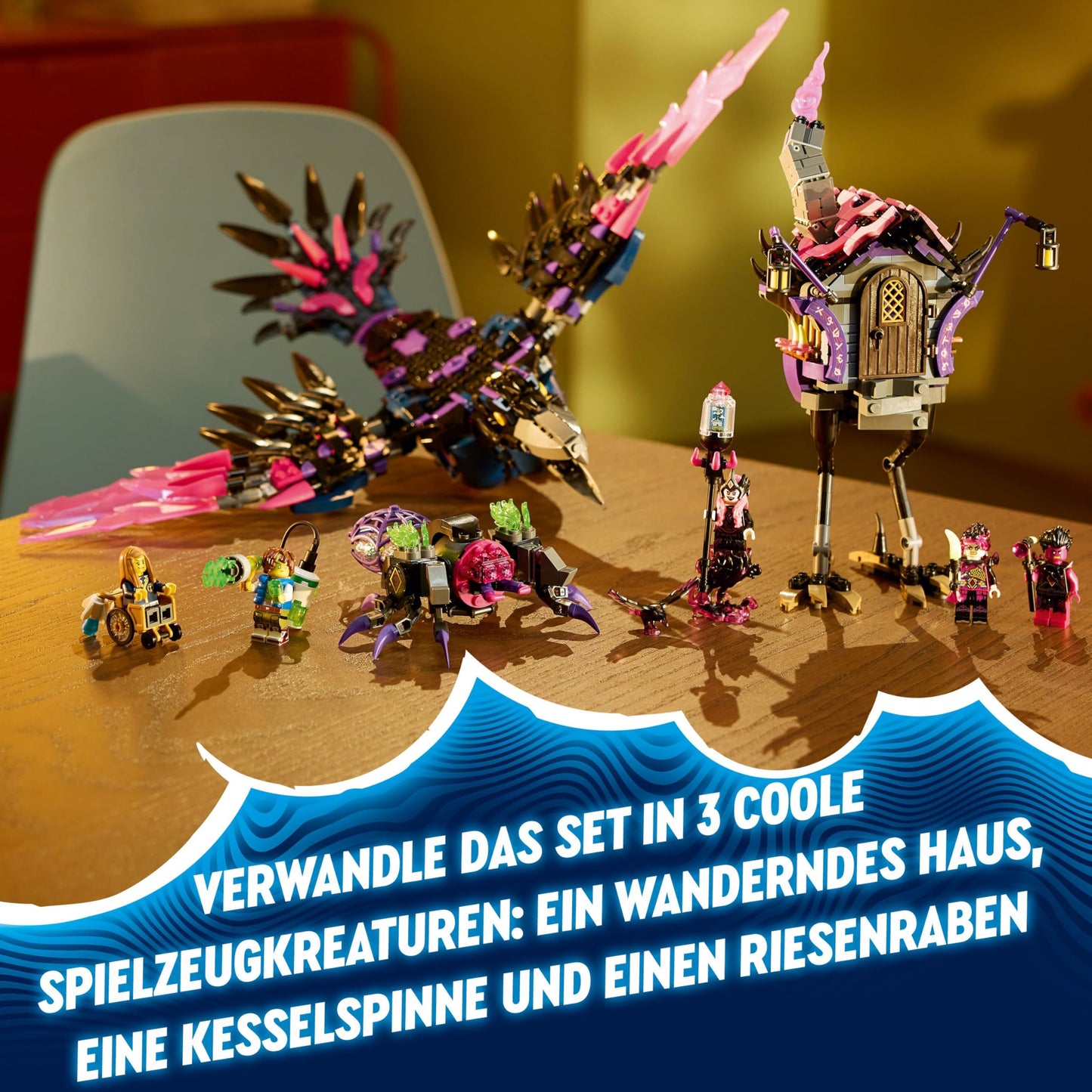LEGO DREAMZzz 3in1 The Never Witch's Midnight Raven Animal Toy for 9 Plus Year Old Boys & Girls, Rebuild a Fantasy Hut as a House, Spider or Bird Figure, Birthday Gift Idea 71478
