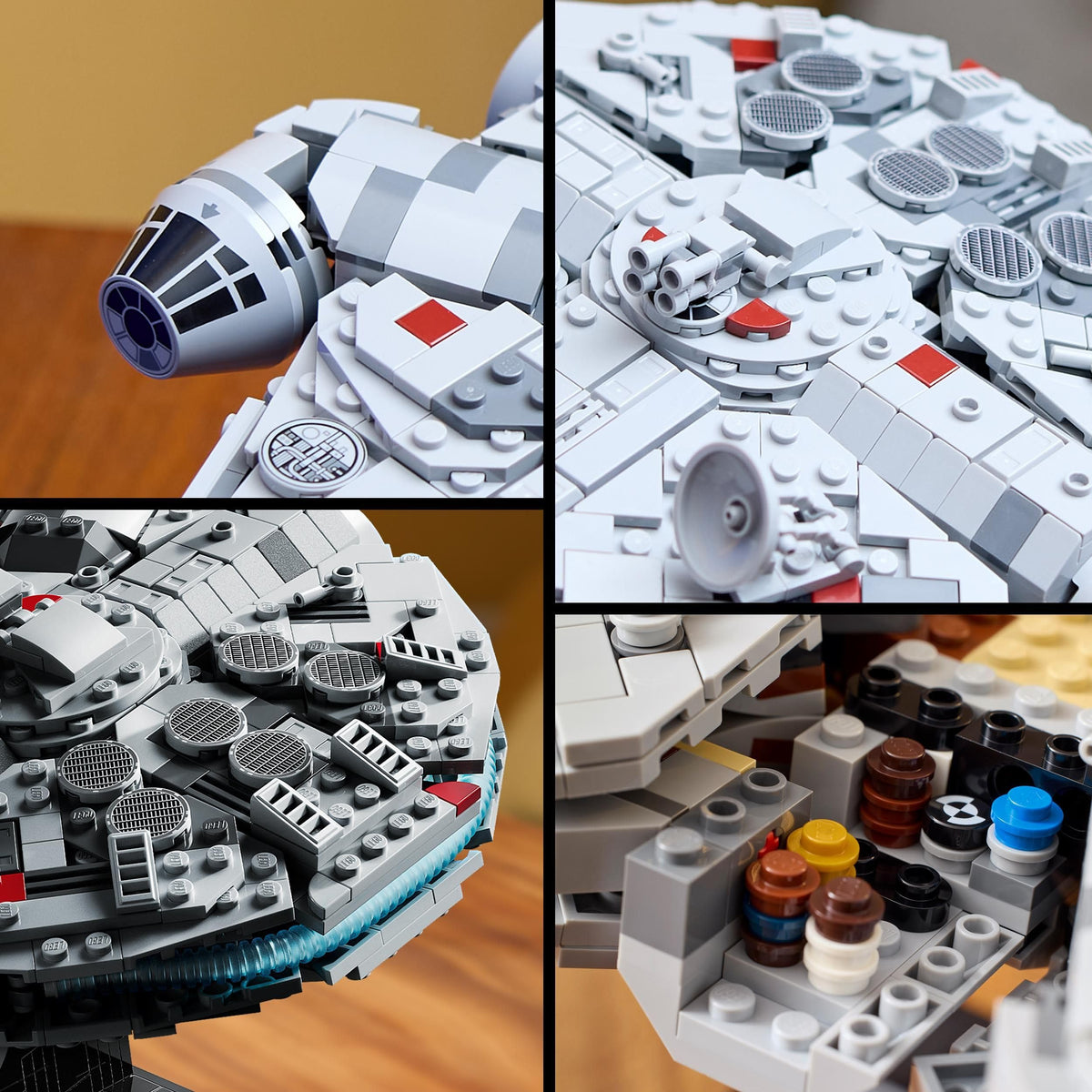 LEGO Star Wars 75375 Millenium Falke – Model de nava spațială pentru adulți, cu suport de expunere și plăcuță cu nume, ca decor cool pentru birou – Cadou pentru fanii „O Nouă Speranță”