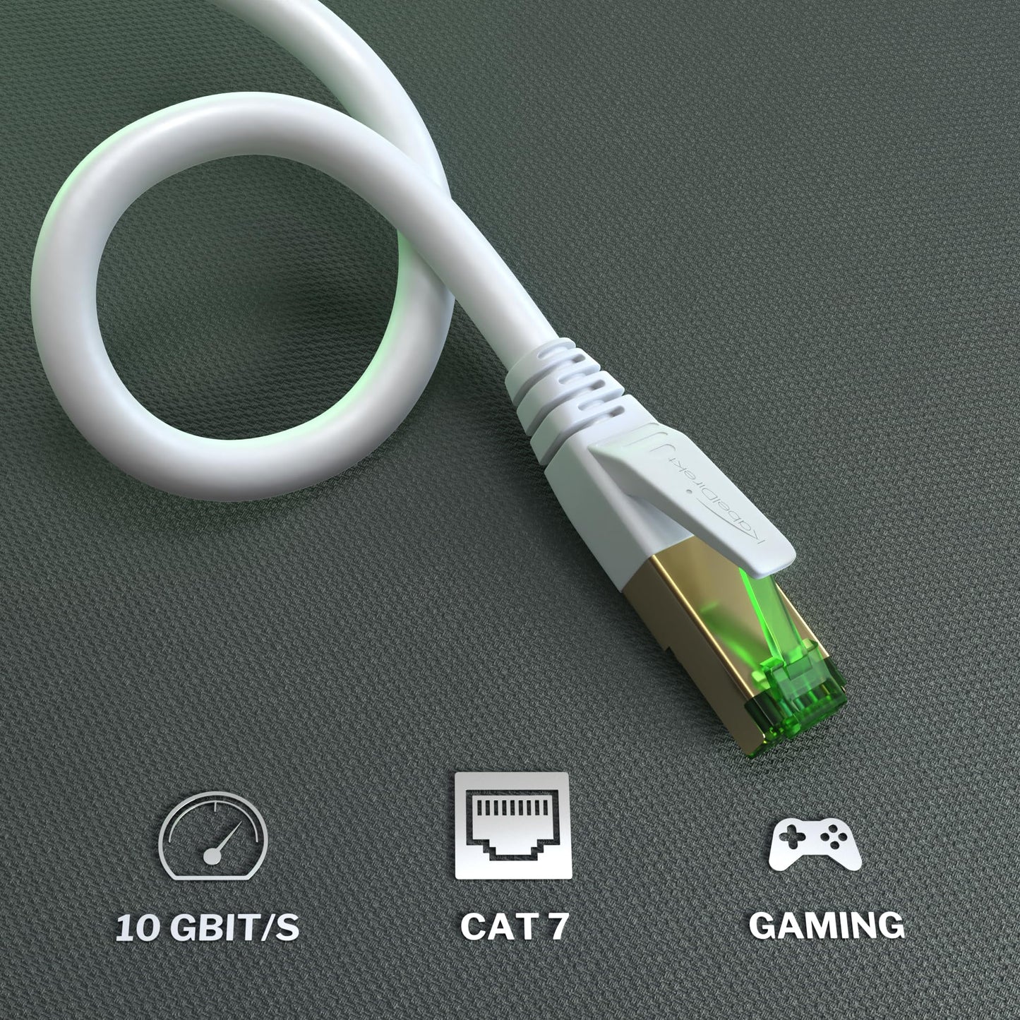 KabelDirekt - Cat 7 network cable, break-proof - 30m - 10 Gigabit LAN cable & Ethernet cable, available in 0.25-30m (patch cable for high-speed networks, PC, switch/router/modem, RJ45, white) - 1809