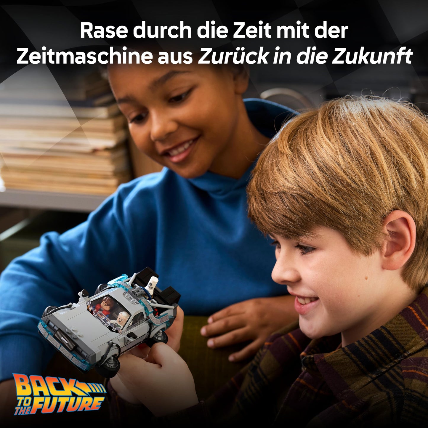 LEGO Speed Champions time machine from Back to the Future - children's toy with car model and 2 minifigures - Marty McFly and Doc Brown - creative gift for children aged 9 and up - 77256