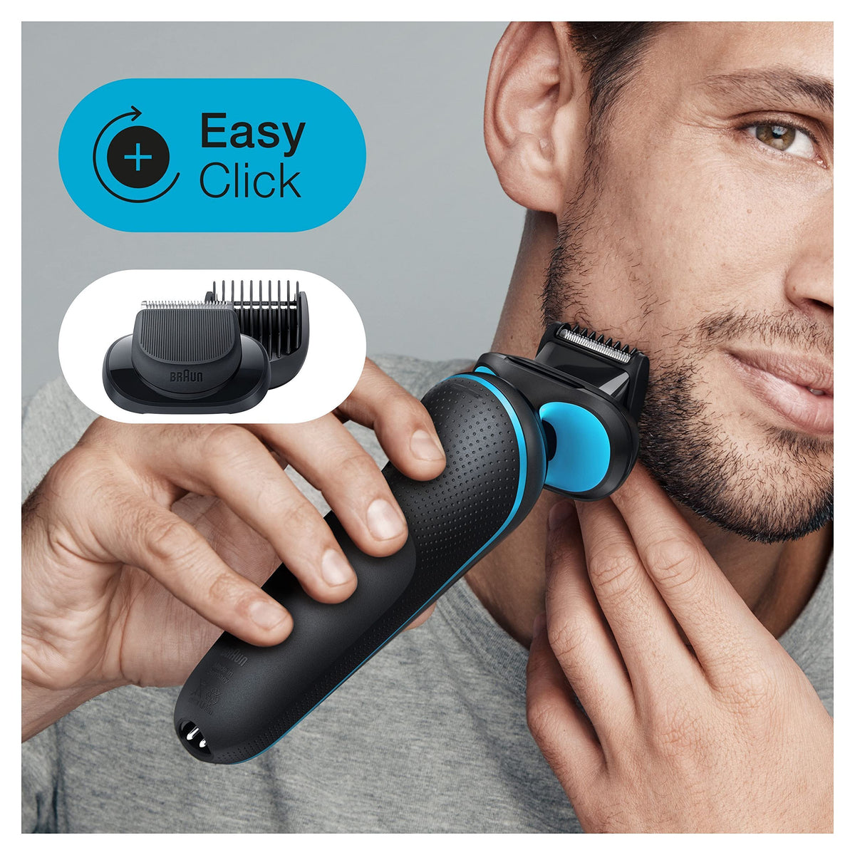 Braun Series 5 Electric Shaver for Men, Electric Razor with EasyClick Beard Trimmer Attachment, Charging Station, EasyClean Shaver, Dry Shaver, Waterproof, Made in Germany, 51-M4500cs, Mint Green