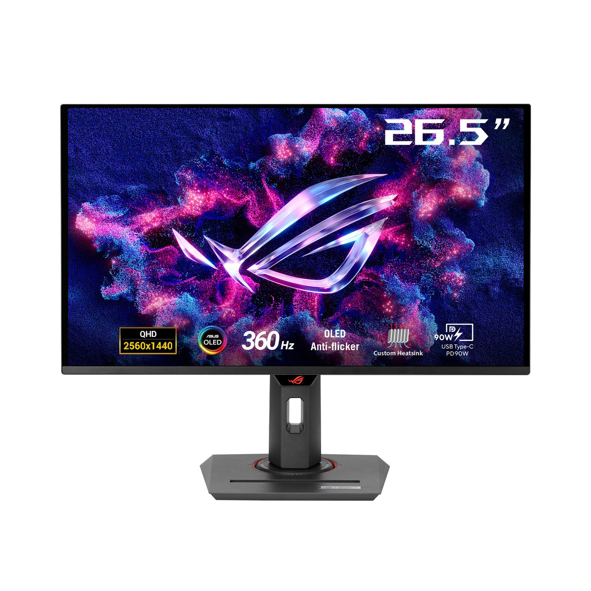 ASUS ROG Strix OLED XG27ACDNG 27-inch Gaming Monitor (26.5 inches visible) 1440p QD-Panel, 360 Hz, 0.03 ms, heatsink, anti-flicker, Care+, uniform brightness, G-SYNC) - 90LM0AN0-B01970