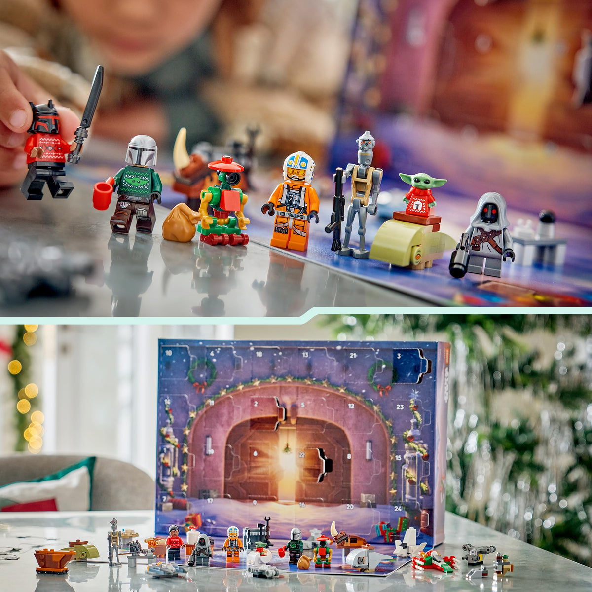 LEGO Star Wars 75456 Calendar de Advent 2026 - Cadou de Crăciun pentru băieți de la 6 ani - 24 de surprize cu 4 minifigurine, droidul IG-11 și figurina Grogu - Cadou pentru fanii The Mandalorian