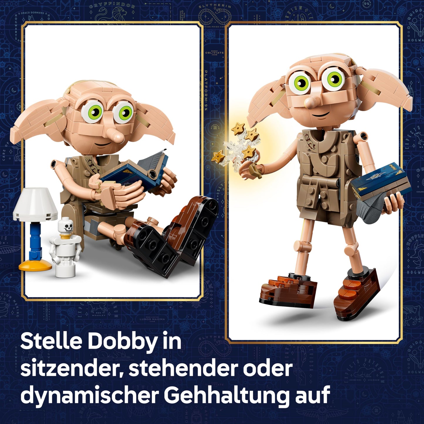 LEGO Harry Potter Dobby, the Free Elf toy - model building that can be converted into a Kreacher figure - DIY children's room decoration - gift for girls, boys and fans aged 8 and over - 76469