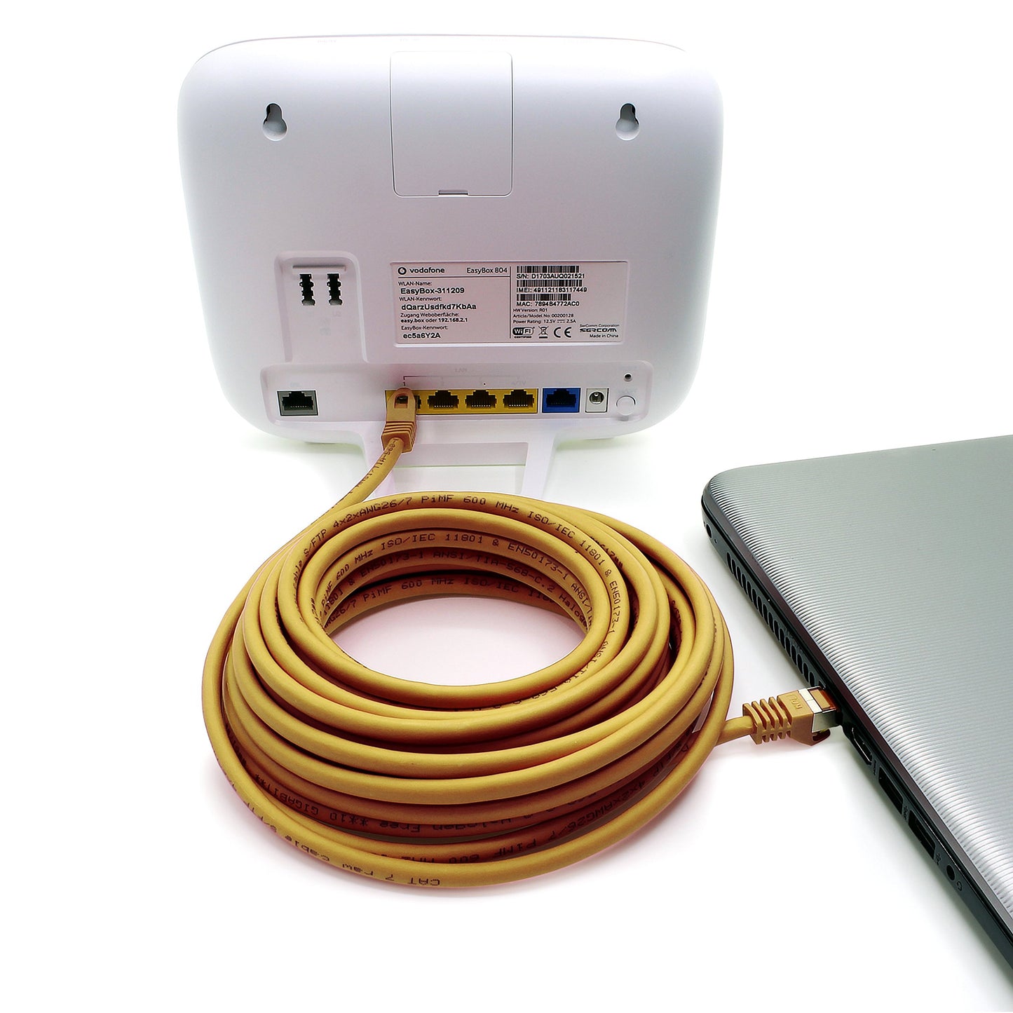 1aTTack.de Cat.7 network cable 3.0 m yellow pack of 10 Cat7 Ethernet cable network LAN cable raw cable 10 Gb s SFTP PIMF LSZH set patch cable with Rj 45 plug Cat.6a - 4251073617022