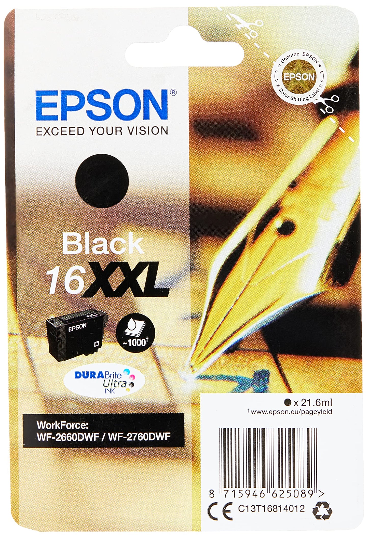 EPSON 16XXL Black Extra High Yield Ink Cartridge - 235M191