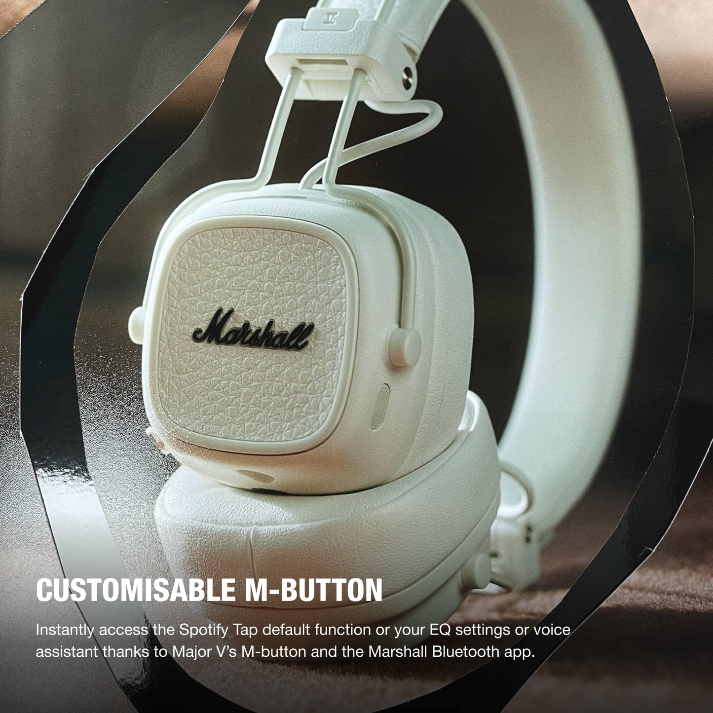 Marshall Major V Bluetooth Headphones, 100 Hour Playtime - Cream - 1006833