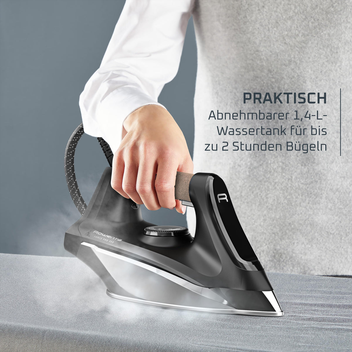 Rowenta Force Pro 350 Steam Iron Station, 2400 Watts, 6.4 bar, energy-saving - VR7443F0