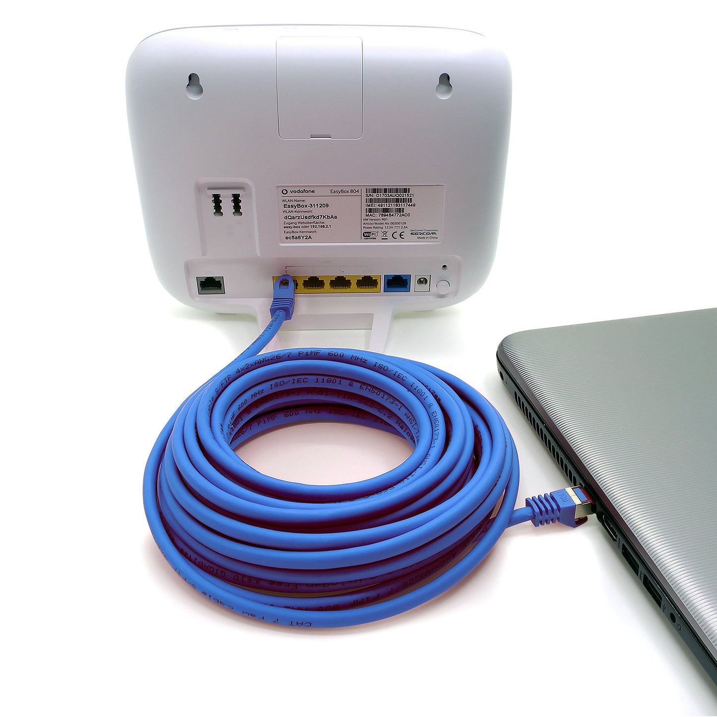 1aTTack.de Cat.7 network cable 7.5 m blue pack of 5 Cat7 Ethernet cable network LAN cable raw cable 10 Gb s SFTP PIMF LSZH set patch cable with Rj 45 plug Cat.6a - 4251073616209