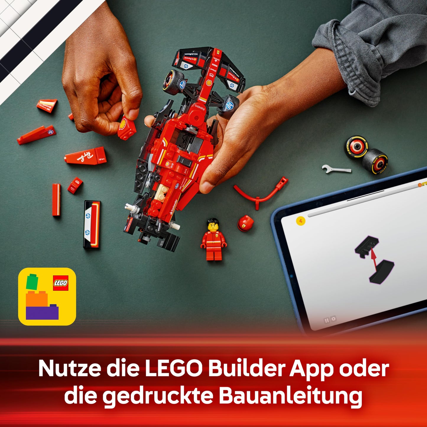 LEGO Speed Champions Ferrari SF-24 F1 racing car - model car set with driver - model building for children - toy with 1 minifigure - collectible Formula 1 gift for boys and girls - 77242