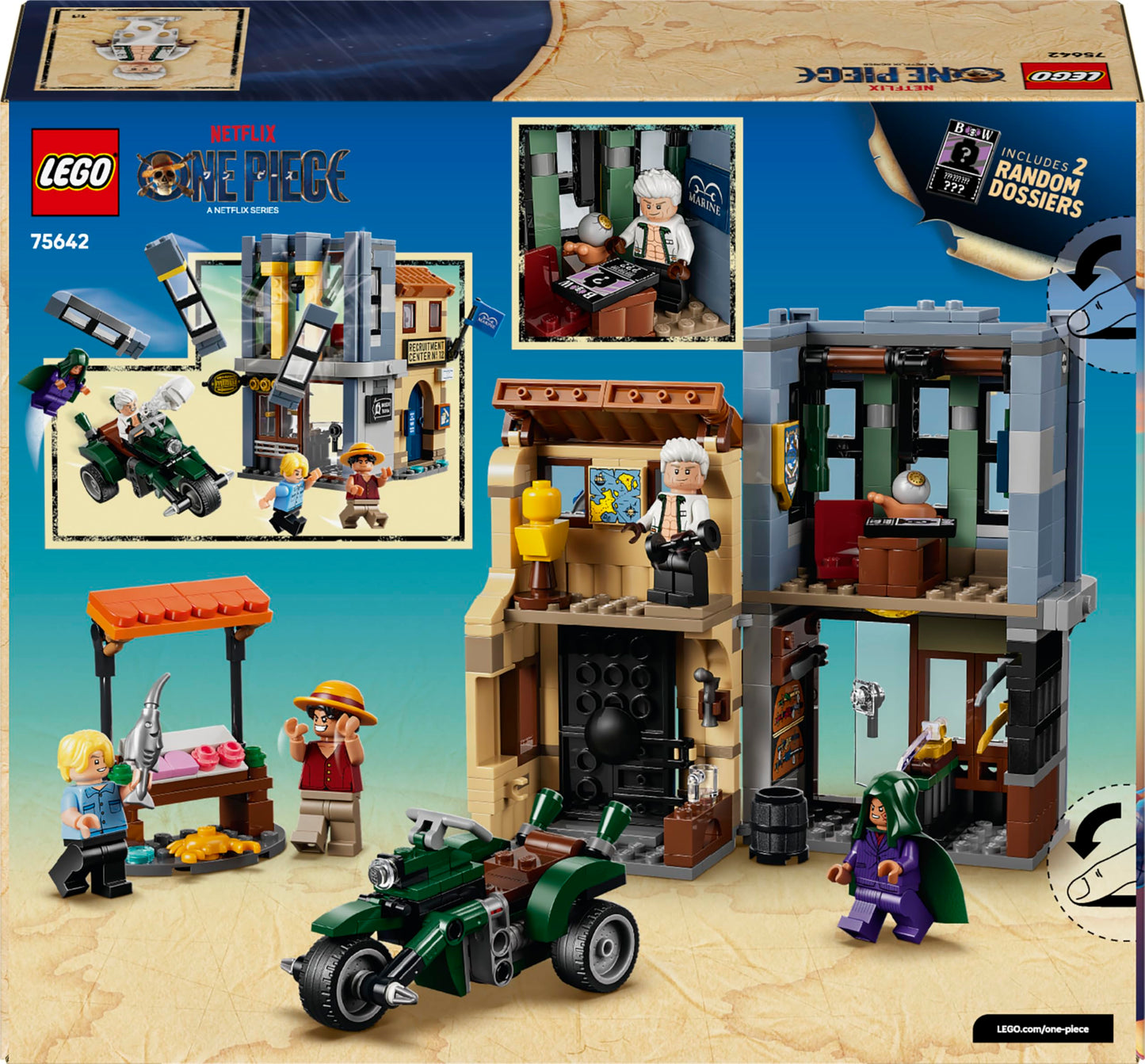 LEGO ONE PIECE Showdown with Captain Smoker - Interactive toy with 4 minifigures including Monkey D. Luffy and Sanji - Children's room decoration - Gift for boys, girls and fans aged 9 and over - 75642