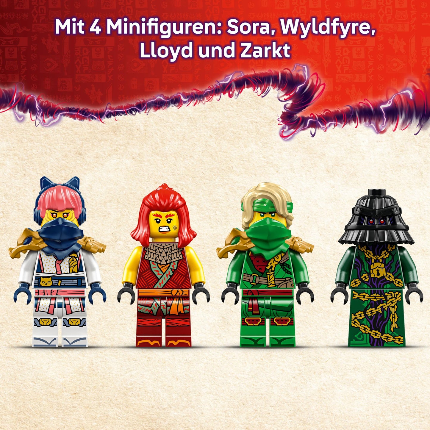 LEGO NINJAGO Rontu the Master Dragon - Movable dragon figure with shooters - 4 minifigures, including Lloyd, Sora & Wyldfyre - Ninja toy for children - Gift for boys aged 7 and up - 71842