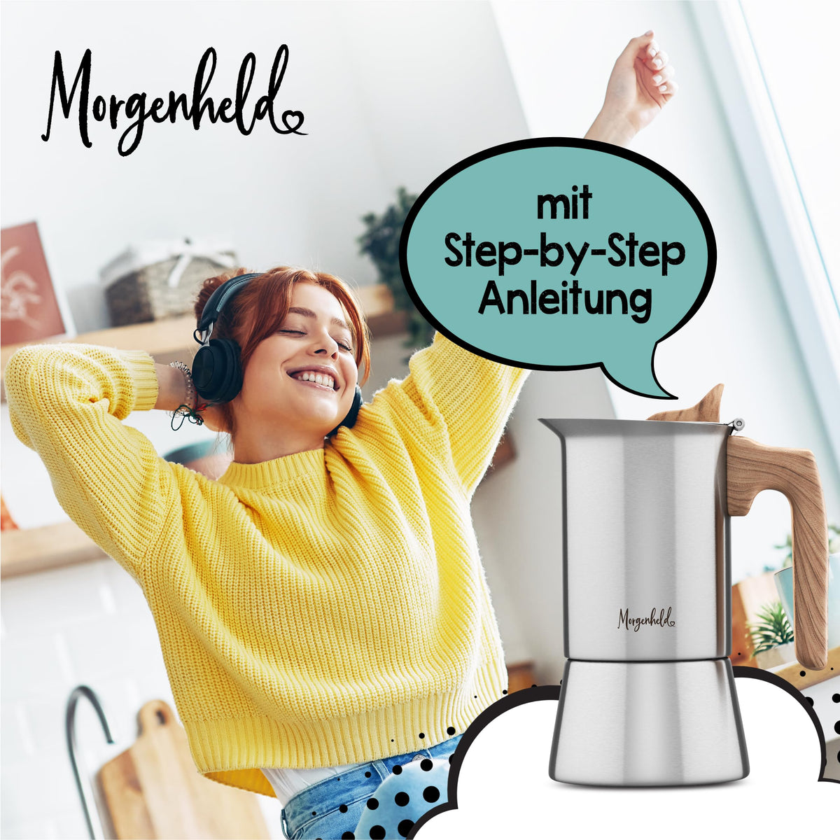 Morgenheld STYLE Espresso Maker Stainless Steel 4 Cups (200 ml) - MHE_004