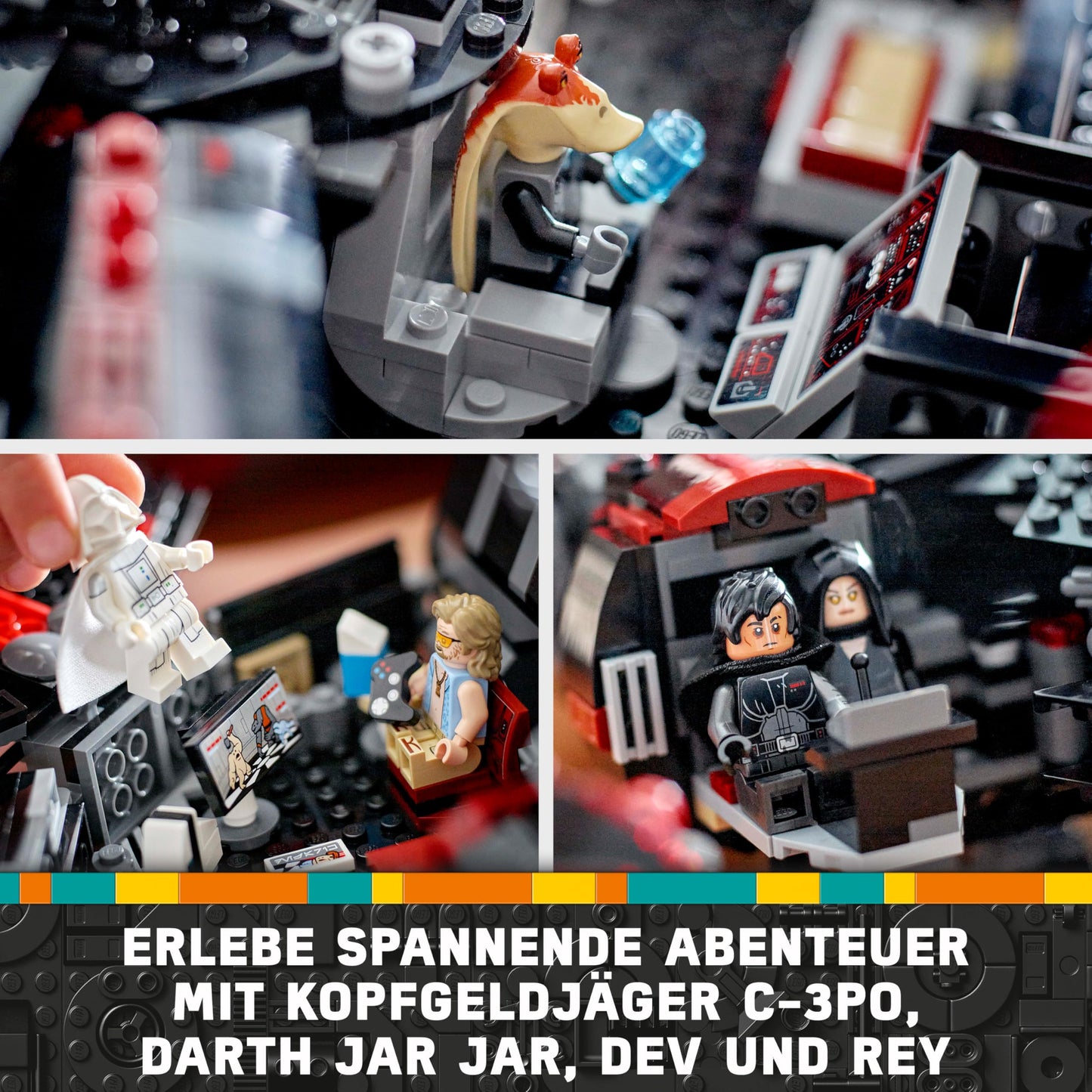 LEGO Star Wars 75389 The Dark Falcon - Display toy with spring-powered shooters, cannons and 6 minifigures including C-3PO - Gift for boys aged 10 and up and adults