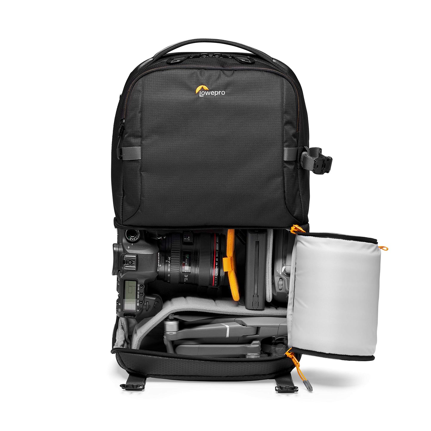 Lowepro Fastpack BP 250 AW III camera backpack - camera bag/photo backpack for mirrorless and DSLR cameras such as Nikon D850, 300D, with QuickDoor access, compartment for 13-inch laptop, ripstop, black - LP37333-PWW