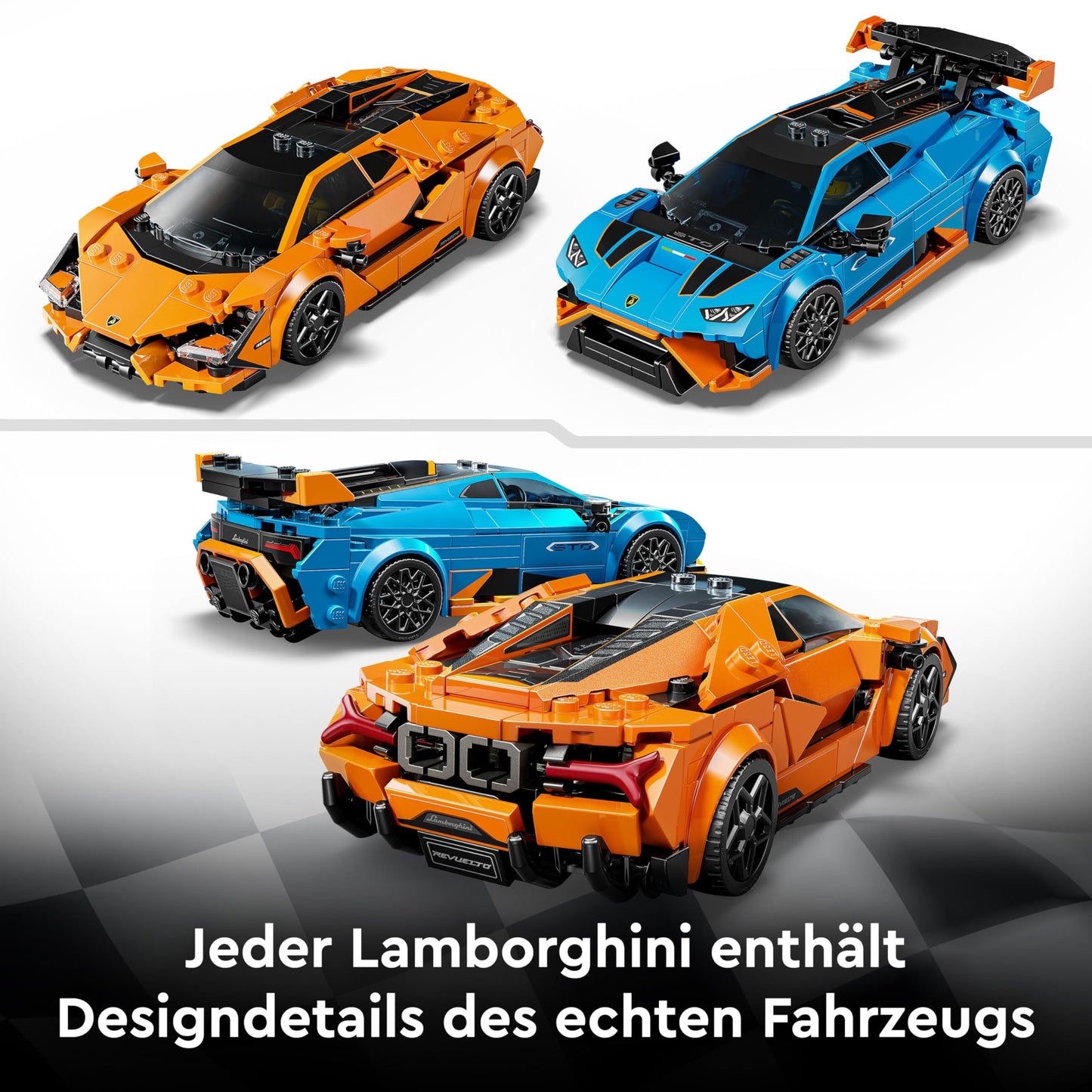 LEGO construction toys Speed Champions Lamborghini Revuelto and Huracán STO - 77238