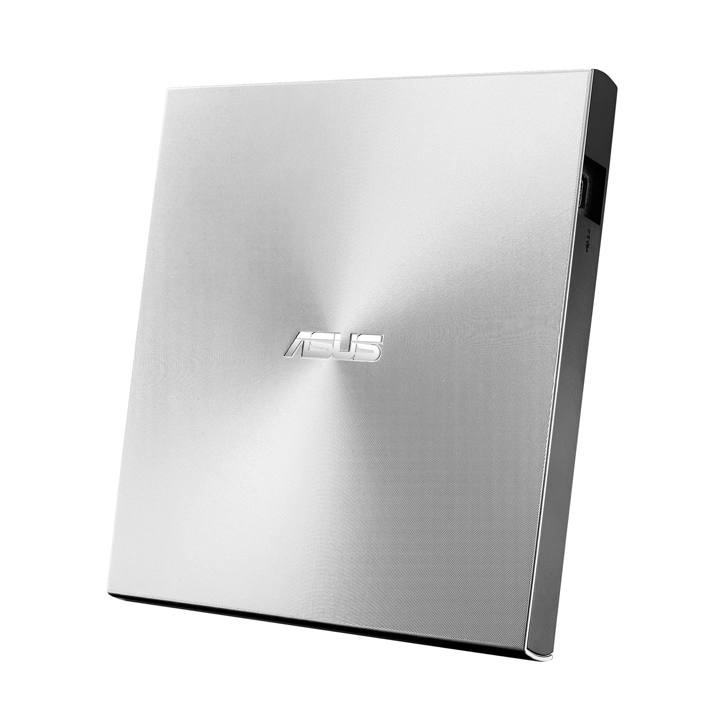 Asus ZenDrive U9M USB-C external ultra slim DVD burner (incl. USB-C cable, burning software & Nero backup app), for Apple MacBooks and Windows 7/8 / 10/11 PCs/notebooks, USB 2.0, silver - 90-DT00205-UA219KZ