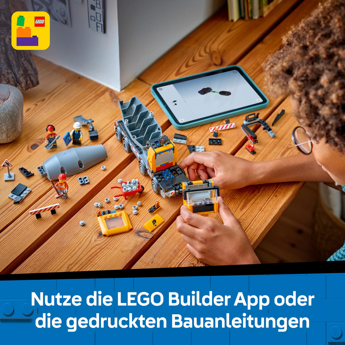 LEGO City Betoniera - Jucărie educativă de construcție cu 3 minifigurine, tambur rotativ și funcție de turnare - Cadou de ziua de naștere pentru băieți de la 7 ani - 60478