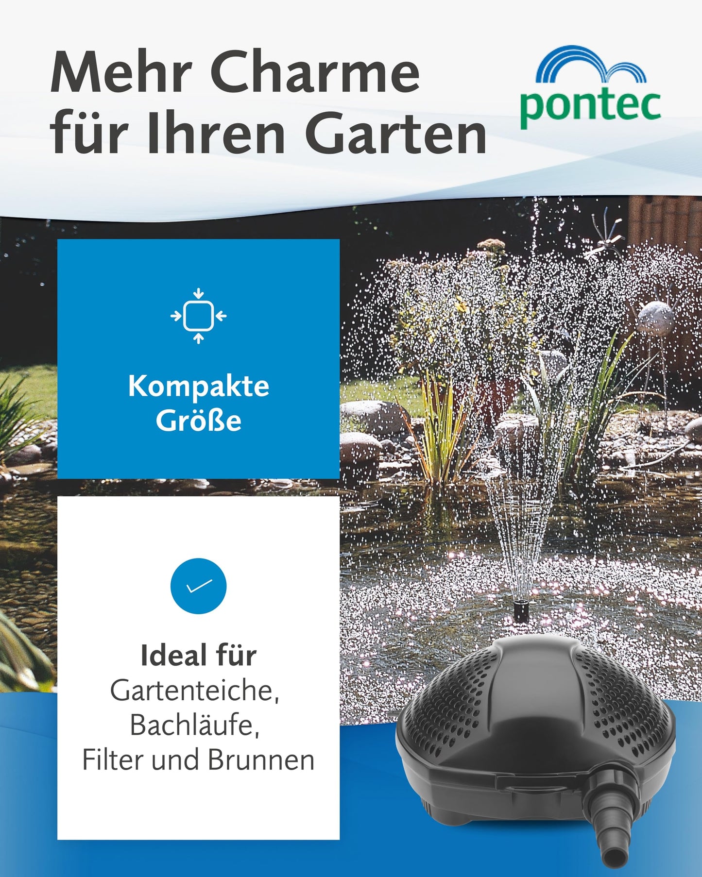 Pontec 56567 filter and stream pump PondoMax Eco 17000 filter pump pond pump black 17,000 l/h