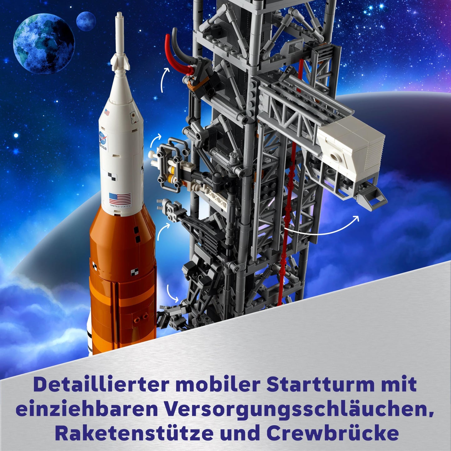 LEGO Icons NASA Artemis Launch Pad Gift Living Room Office Decoration Building Kit for Adults with Orion Space Capsule and Launch Pad Collectible 10341