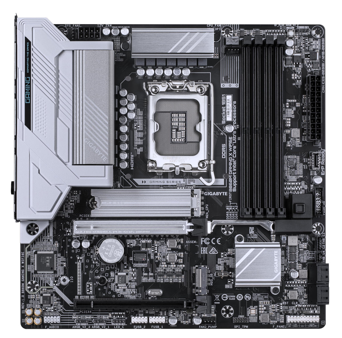 Placa de bază GIGABYTE B860M Gaming X WIFI6E - procesoare Intel Core Ultra, 8+1+2+2 faze VRM, până la 9200MHz DDR5, 1xPCIe 5.0 + 1xPCIe 4.0 M.2, LAN 2,5 GbE, WiFi 6E, USB 4