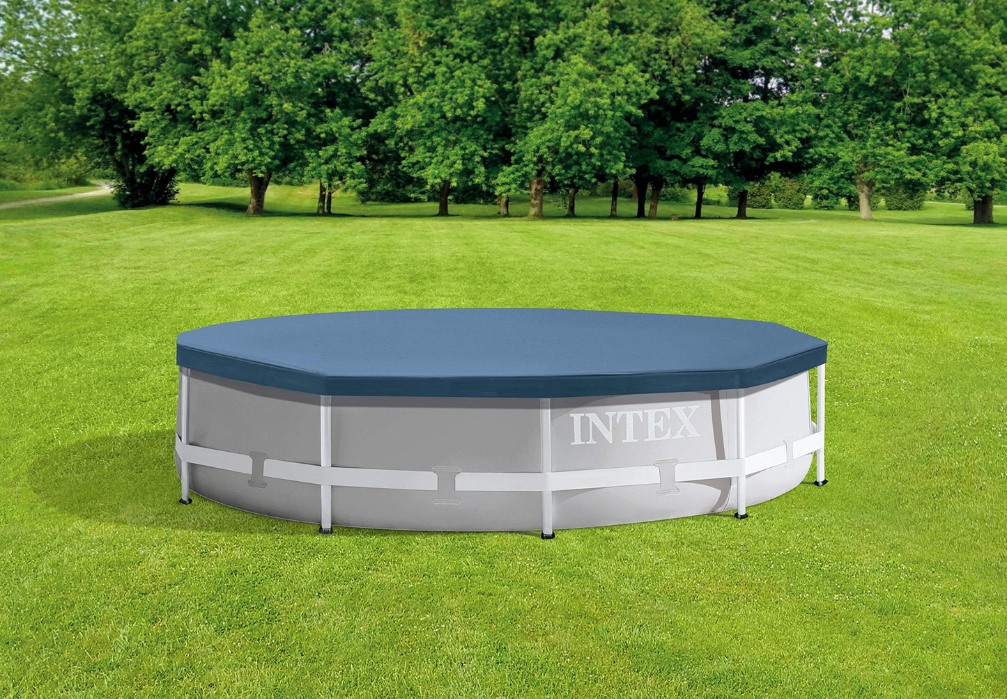 Intex Round Pool Cover - Pool tarpaulin - For Metal and Prism Frame Pool 58108 Blue 10 ft - 28030