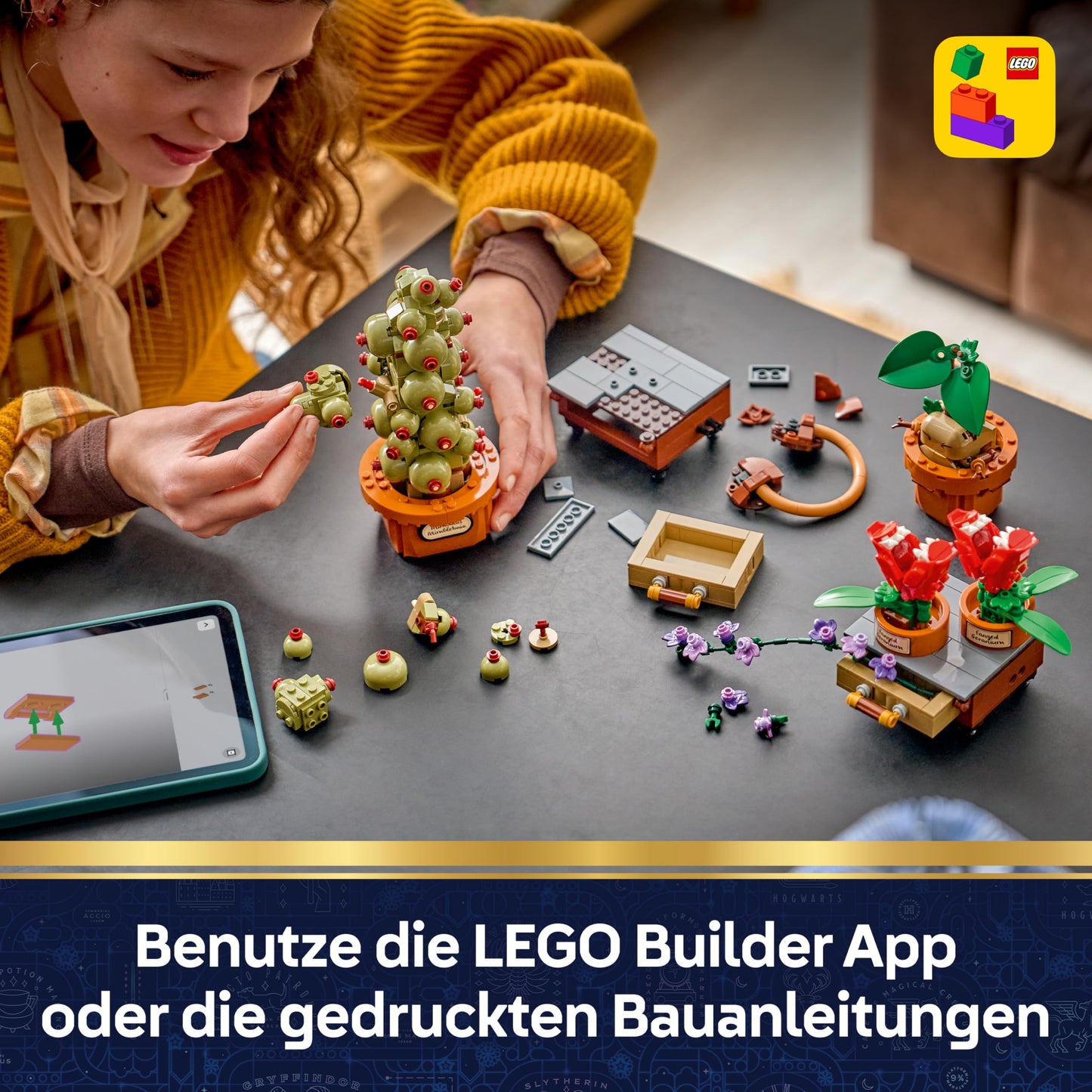 LEGO Harry Potter Hogwarts Castle: Herbology Plants - Interactive Toy - Artificial Potted Plants with Flowers - DIY Decoration - Gift for Girls, Boys & Teenage Fans Ages 12 and Up - 76474