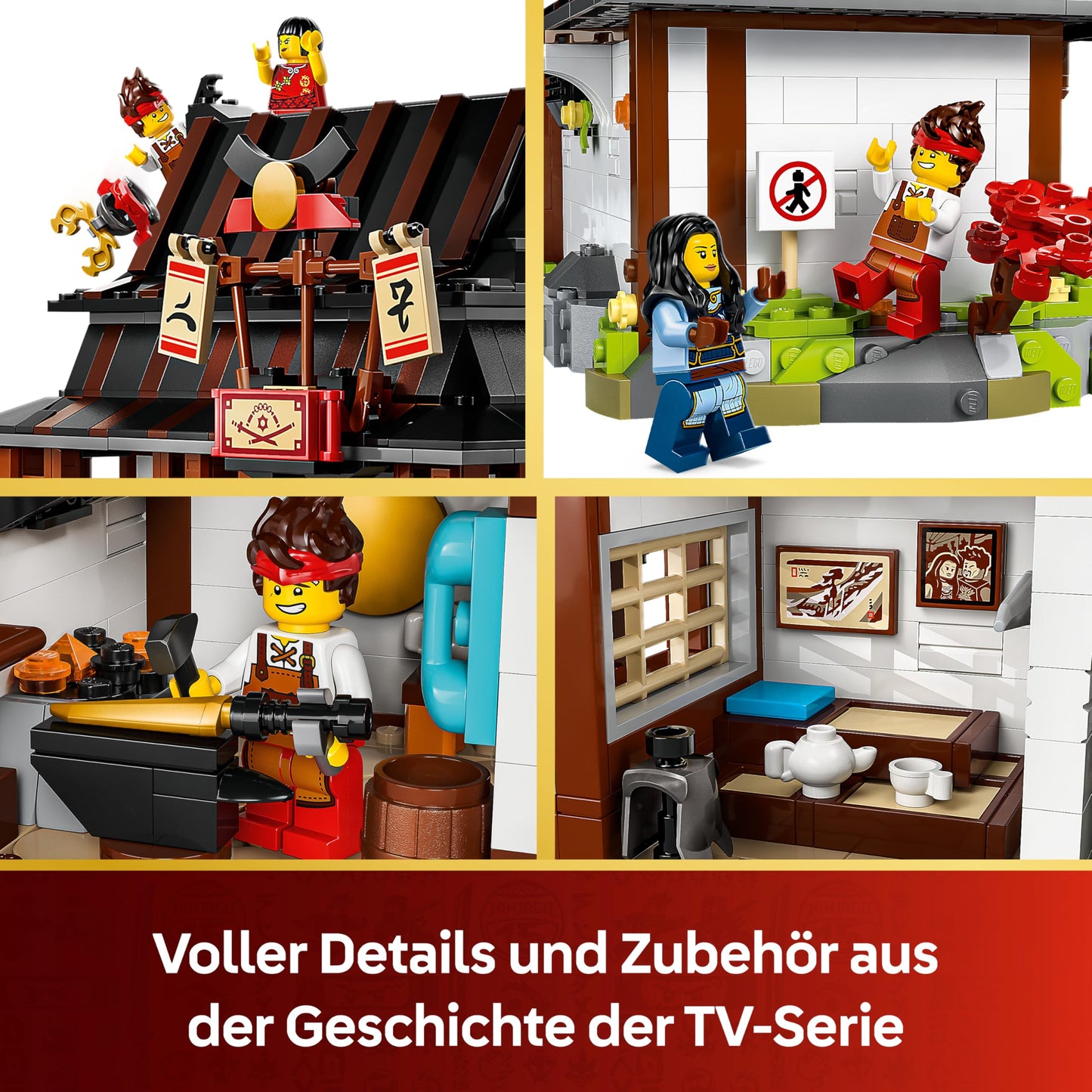 LEGO NINJAGO 15th anniversary: four-weapon forge - ninja house toy with collectible minifigure and trading cards - nostalgic gift for boys aged 14 and over and adult fans - 71858