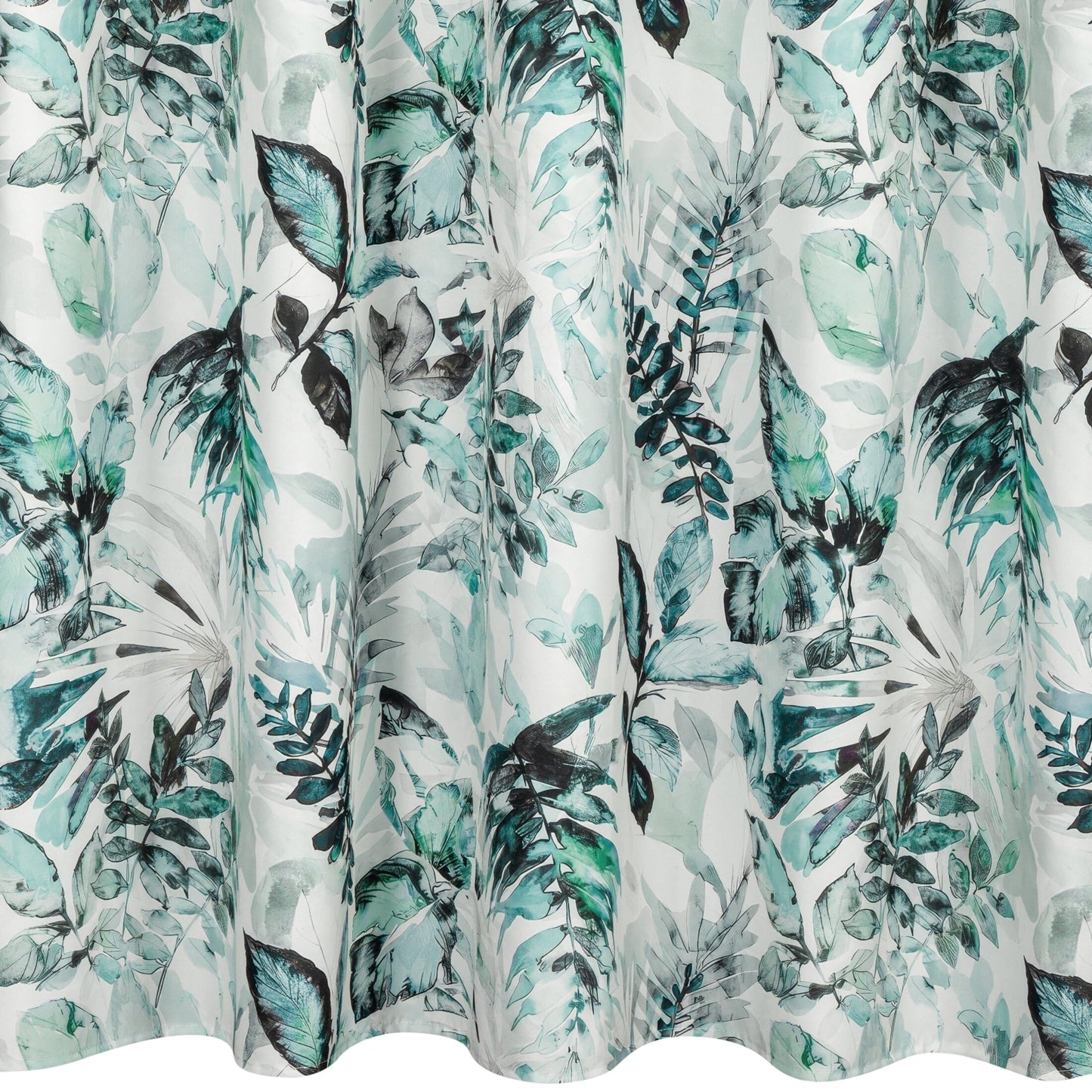 Eurofirany Garden outdoor curtain with loop curtain - 1 piece. Removable loops, sun protection, privacy screen, windproof, waterproof curtain for gazebo, terrace, pergola, 155 x 200 cm, green print - ZAS/GARDEN
