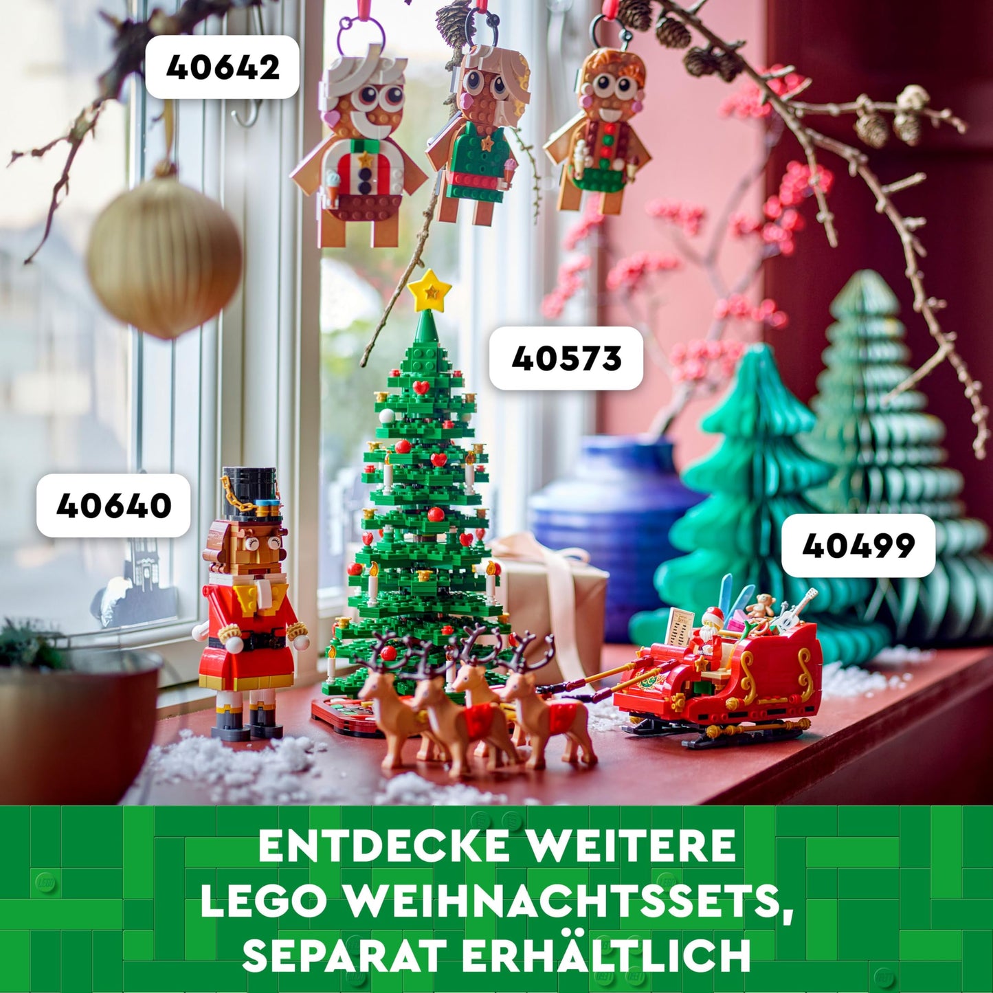 LEGO Christmas tree - 2-in-1 building set - toy for children aged 9 and up - DIY decoration for building and displaying - Christmas gift for boys, girls and adults - 40573