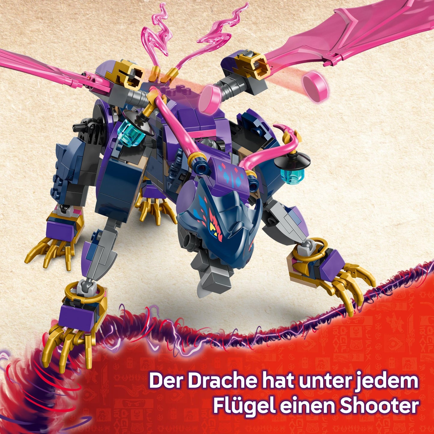 LEGO NINJAGO Rontu the Master Dragon - Movable dragon figure with shooters - 4 minifigures, including Lloyd, Sora & Wyldfyre - Ninja toy for children - Gift for boys aged 7 and up - 71842