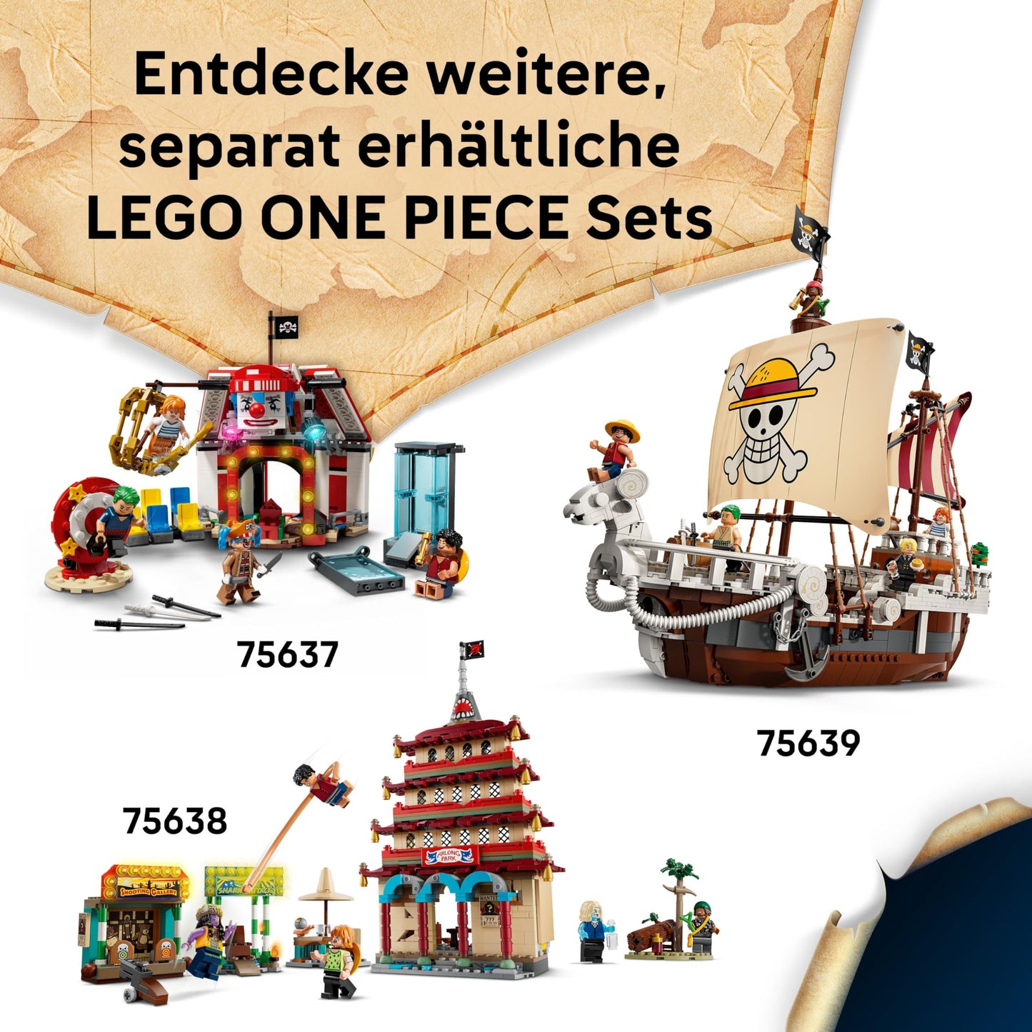 LEGO ONE PIECE Windmill Village Hut - toy with boat, boys Luffy, Shanks & Makino minifigures and accessories - including profile - anime gift for boys, girls & fans aged 8 and over - 75636