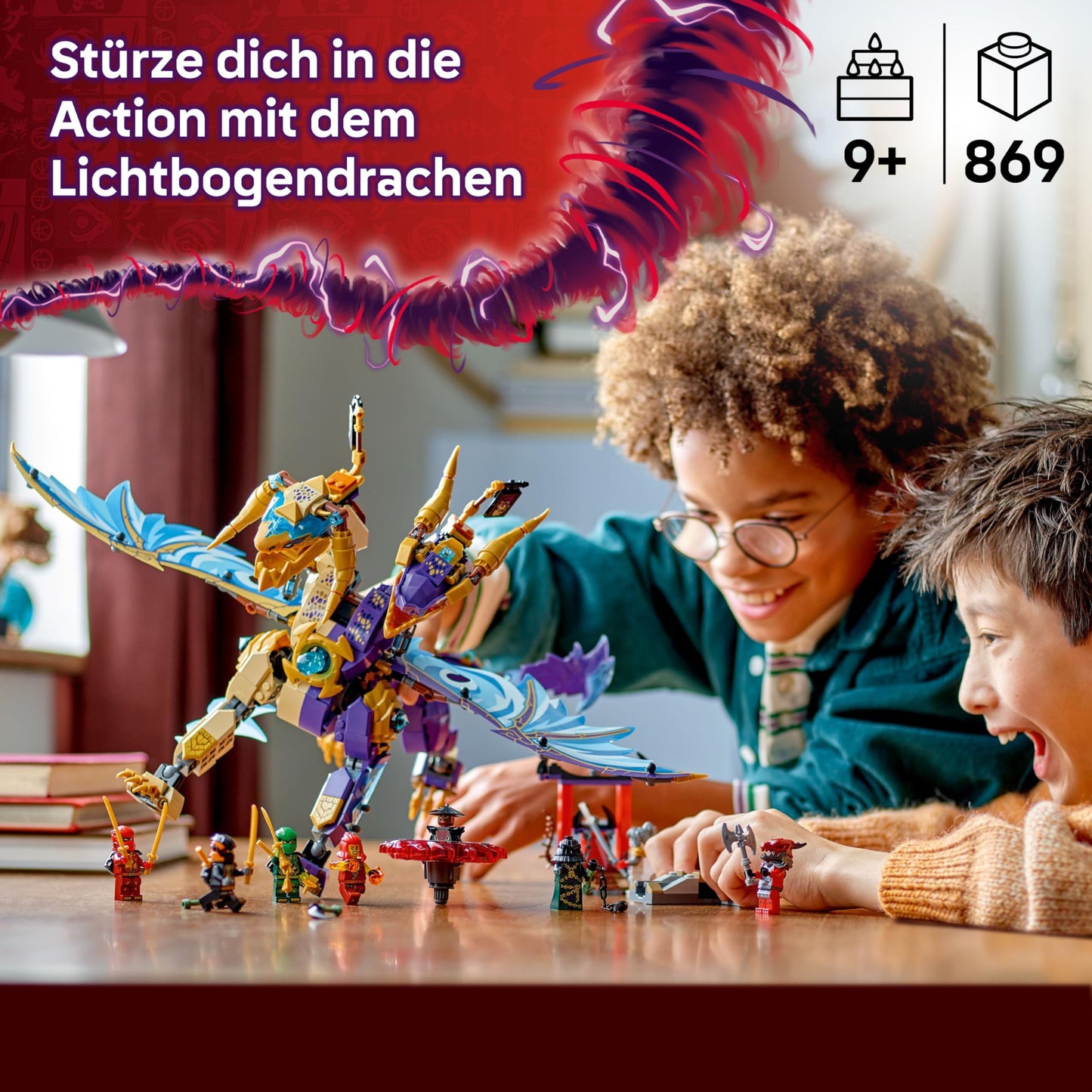 LEGO NINJAGO arc dragon - toy with 8 minifigures and a Spinjitzu spinner - interactive ninja building toy for boys and girls aged 9 and up - gift idea for fans 71836