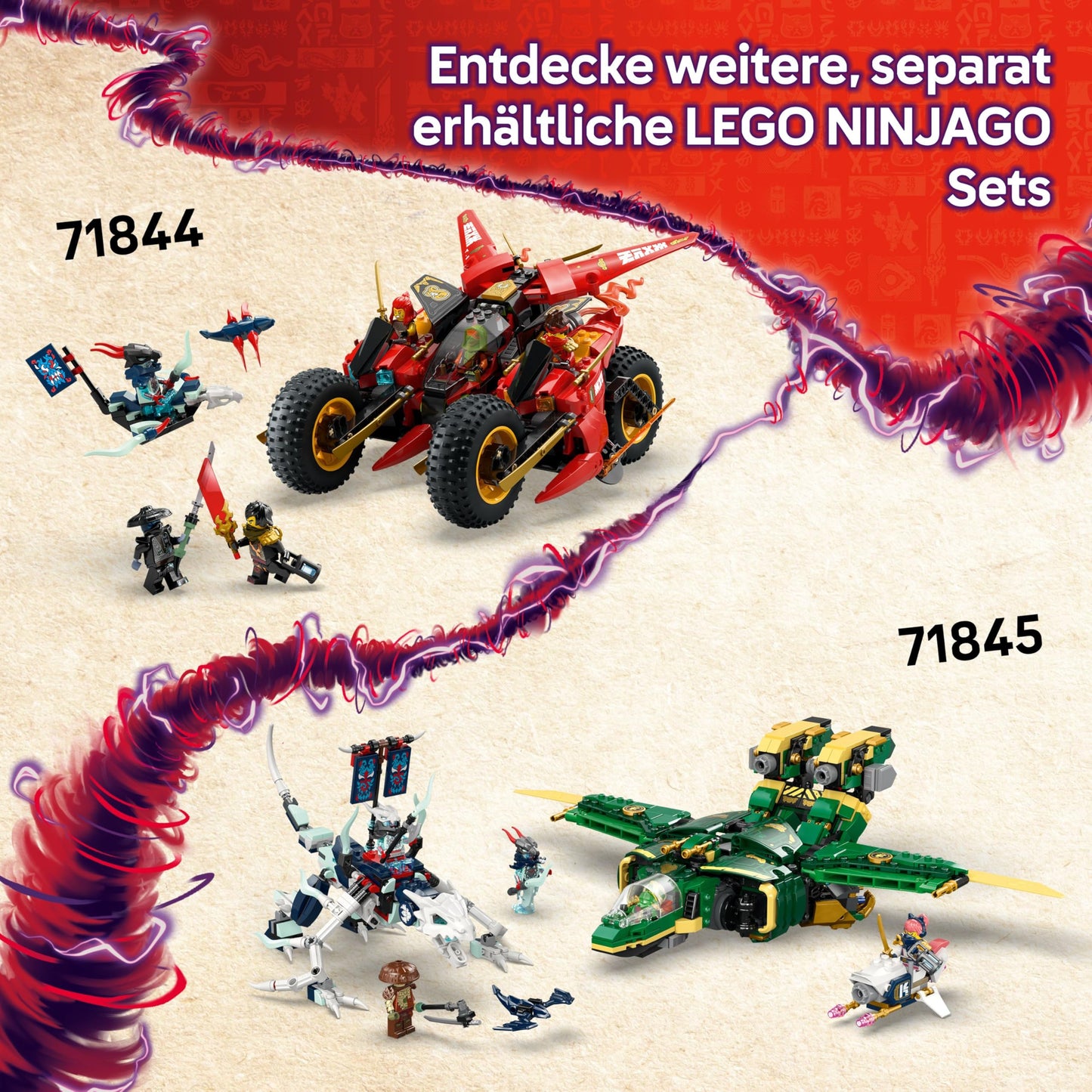 LEGO NINJAGO Rogues Mech Dragon Rider - Ninja toy with dragon, 4 minifigures and equipment - gift idea for boys and fans of Rise of Dragons aged 8 and up - 71843