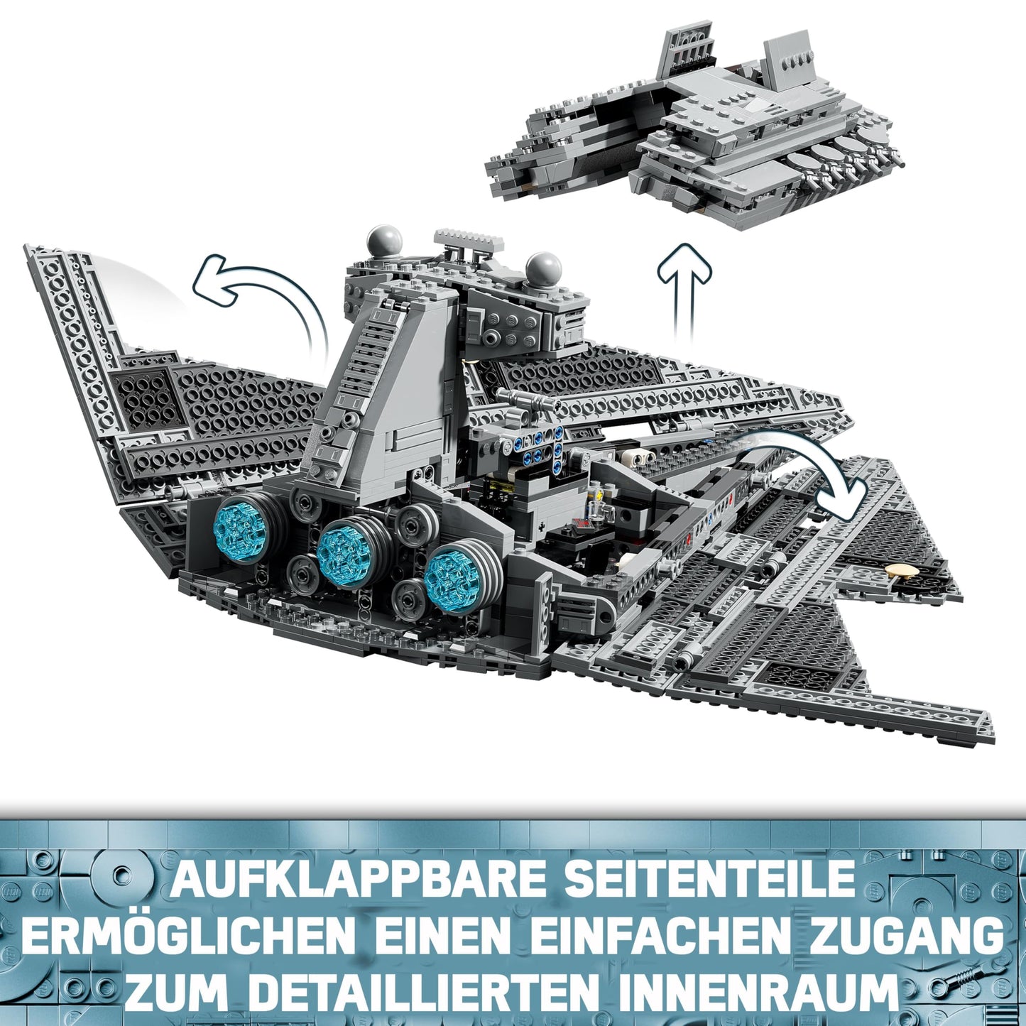 LEGO Star Wars 75394 Imperial Star Destroyer - spaceship toy with detailed interior and 7 minifigures - birthday gift for boys aged 10 and over and adult fans