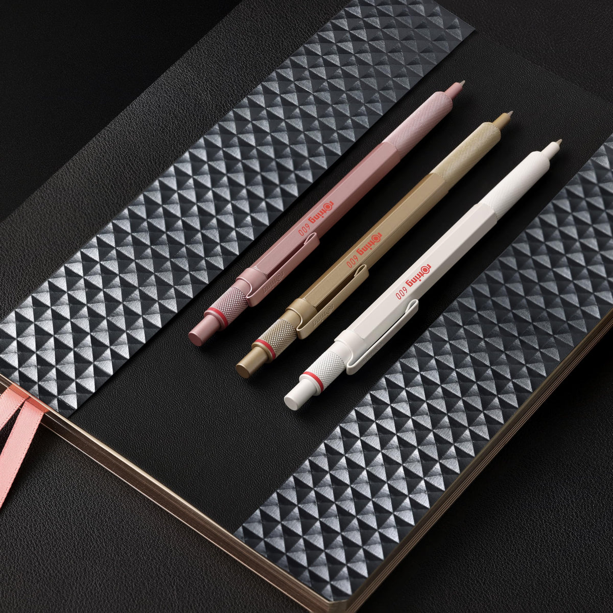 rOtring 600 Ballpoint Pen | Medium Tip | Black Ink | Pearl White Barrel | Refillable - 2183890