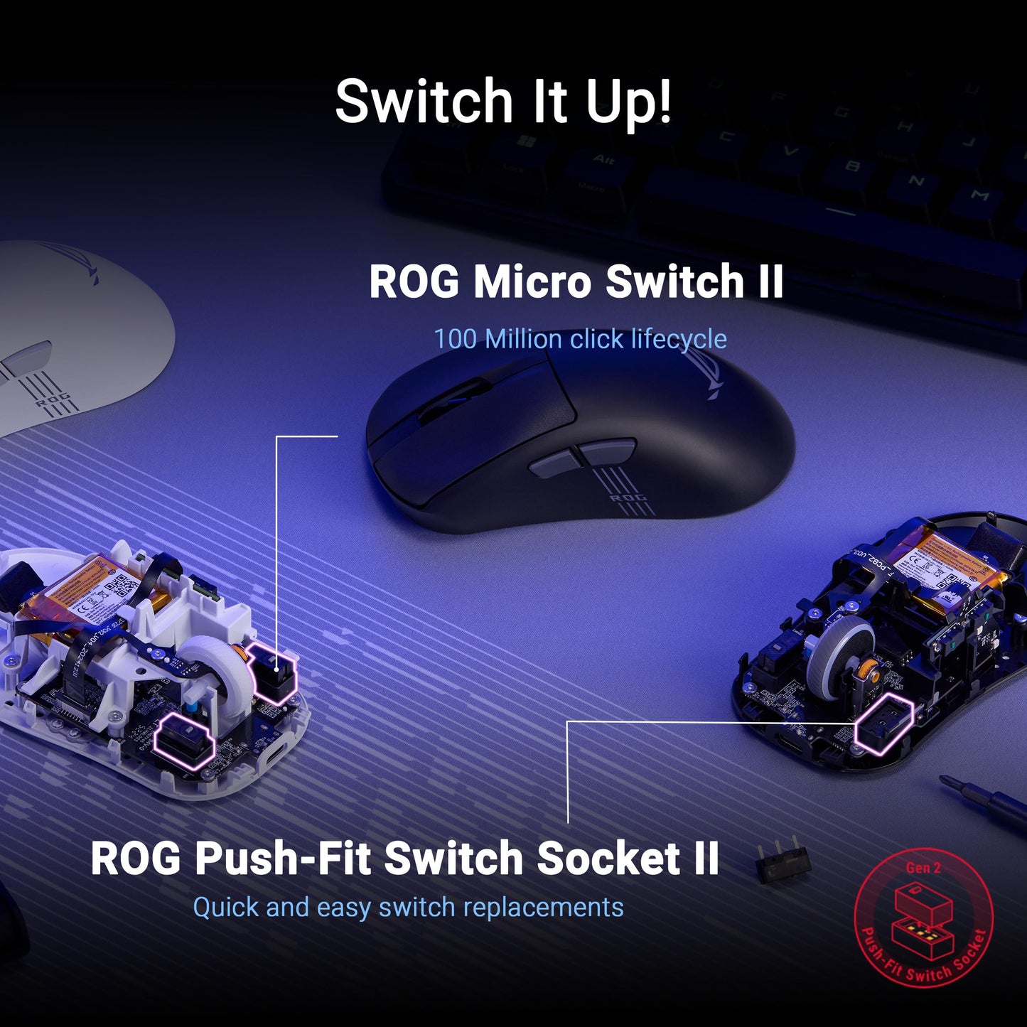 ASUS ROG Keris II Origin White 90MP04A0-BMUA10