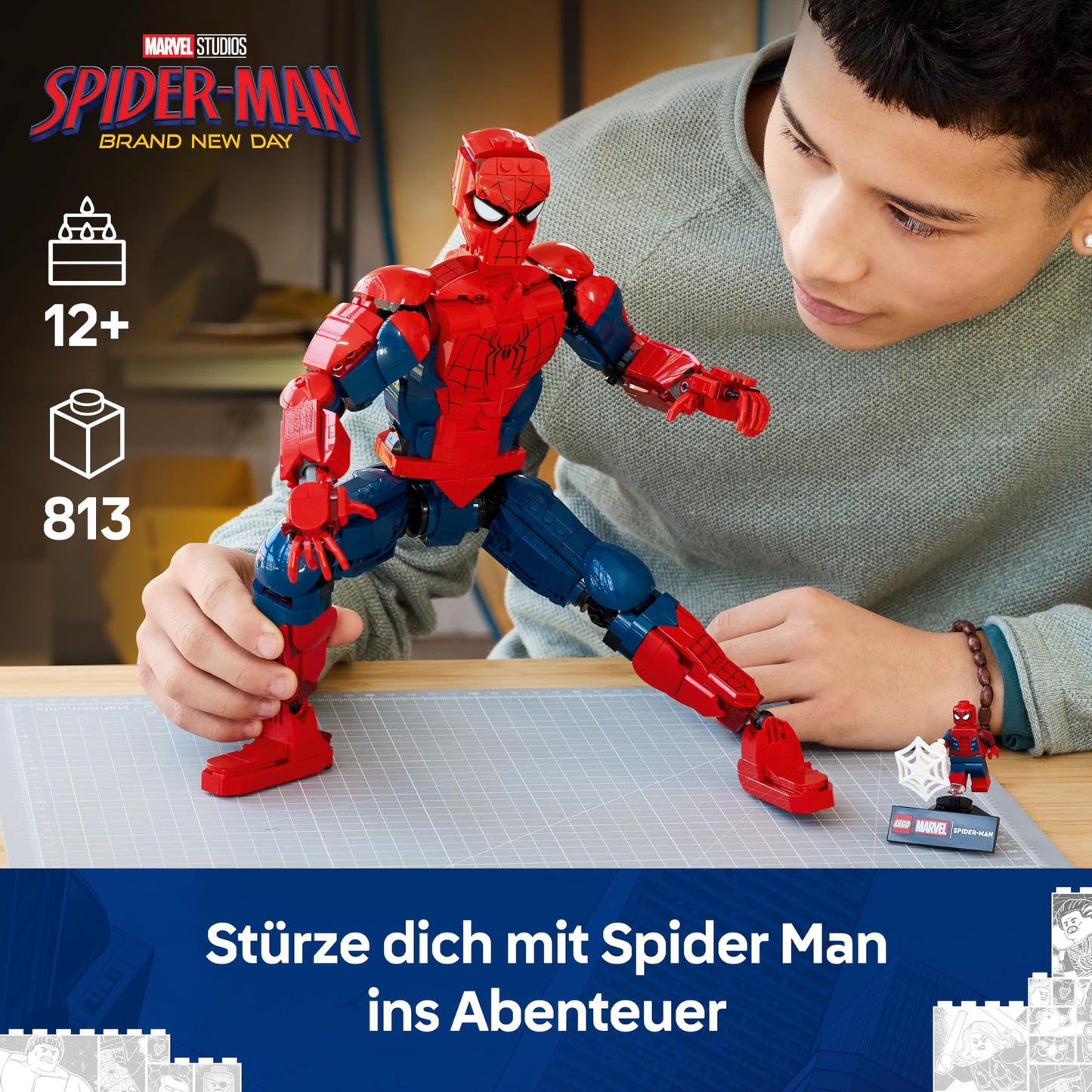 LEGO | Marvel Spider-Man figure - superhero toy including minifigure to collect - DIY decoration - gift for boys aged 12 and over and young film fans - 76346