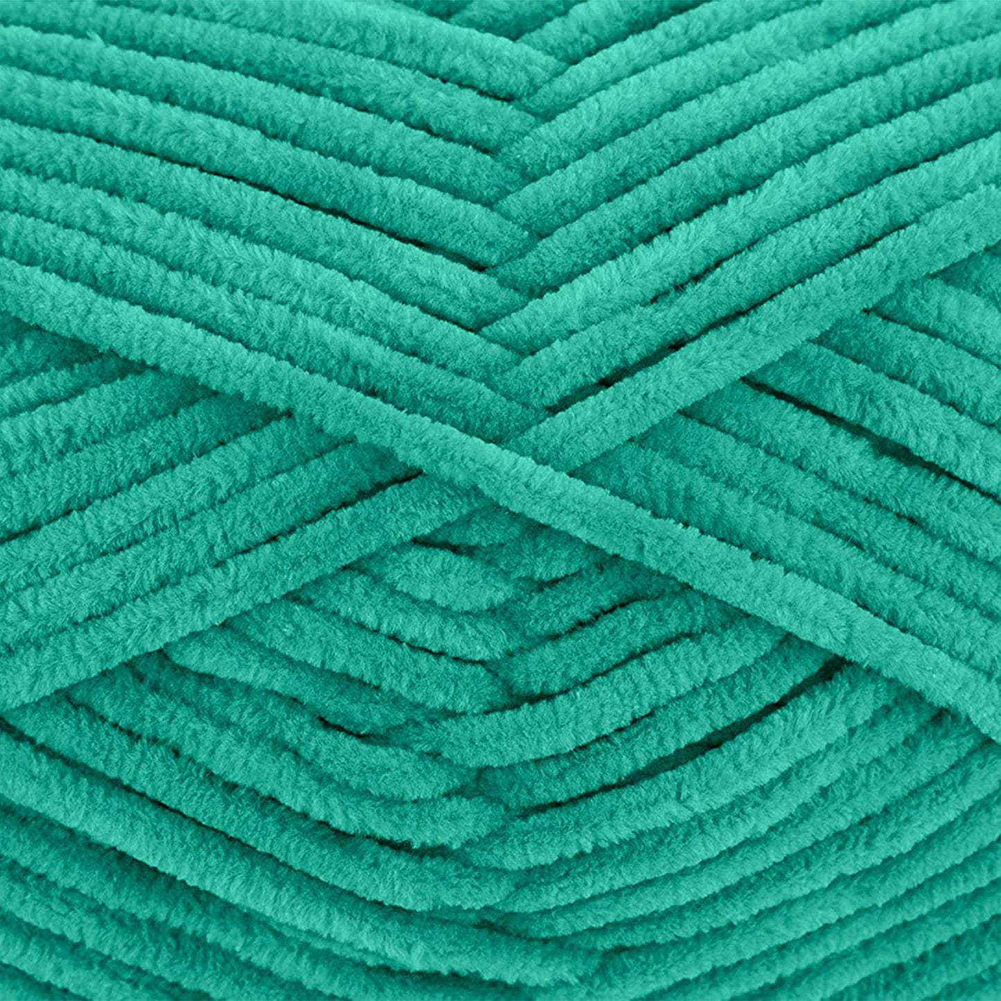 Gründl Wolle Funny uni - soft chenille wool for crocheting - cuddly and skin-friendly - 100% polyester - 10 balls 100 g / 120 m - needle size 5-6, emerald - 3442-15